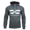 FEFLOGX Sportswear After Train Hoodie, grau melange. Hoody für Damen & Herren, vordere Ansicht des ATH. FFX Prime Funktionsshirt Mesh