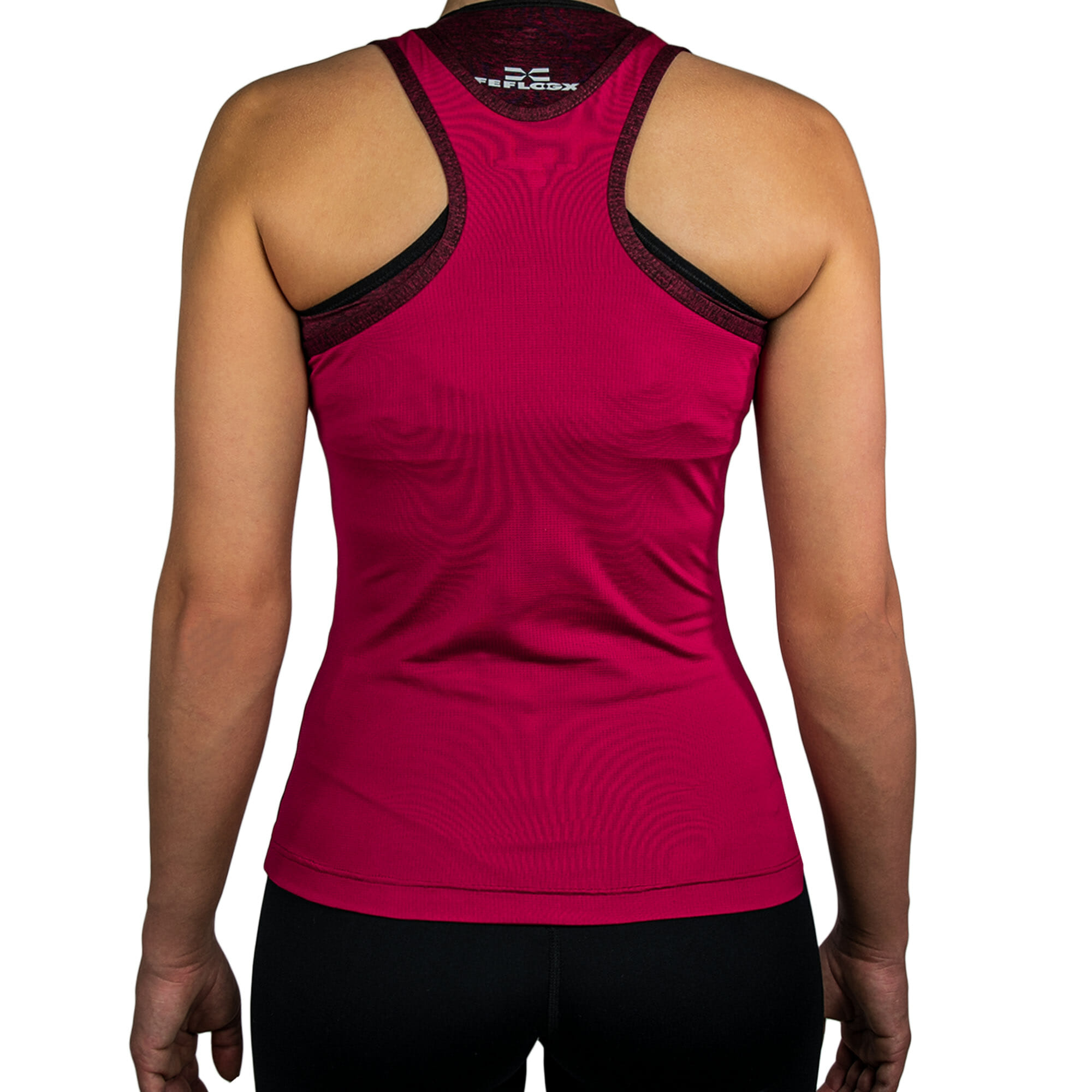 FEFLOGX High-Grade Sportswear Damen Sport Top Motion, Sport-Shirt Frauen, Damen Sportbekleidung, Kampfsport, MMA & Fitness, Mesh-Einsatz am Rücken für optimale Durchlüftung & Atmungsaktivität, hintere Rücken-Ansicht. FFX Damen Sport Top Motion