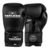 FFX Pro Boxhandschuhe Performance Striker von FEFLOGX Sportswear. Professionelle Kick Box Handschuhe, ultra hochwertig, Boxing-Gloves für max. Power, Kickbox Handschuhe, Muay Thai Handschuhe, Boxen Handschuhe Sparring, Boxsack-Handschuhe. Größen: 8oz, 10 oz, 12 oz, 14 oz, 16 oz. Farben: schwarz, rosa, olivgrün & weiß. Foto vorne & hinten eines Paar schwarze Boxhandschuhe. FFX High-Level Multi Mundschutz Pro Fight Performance