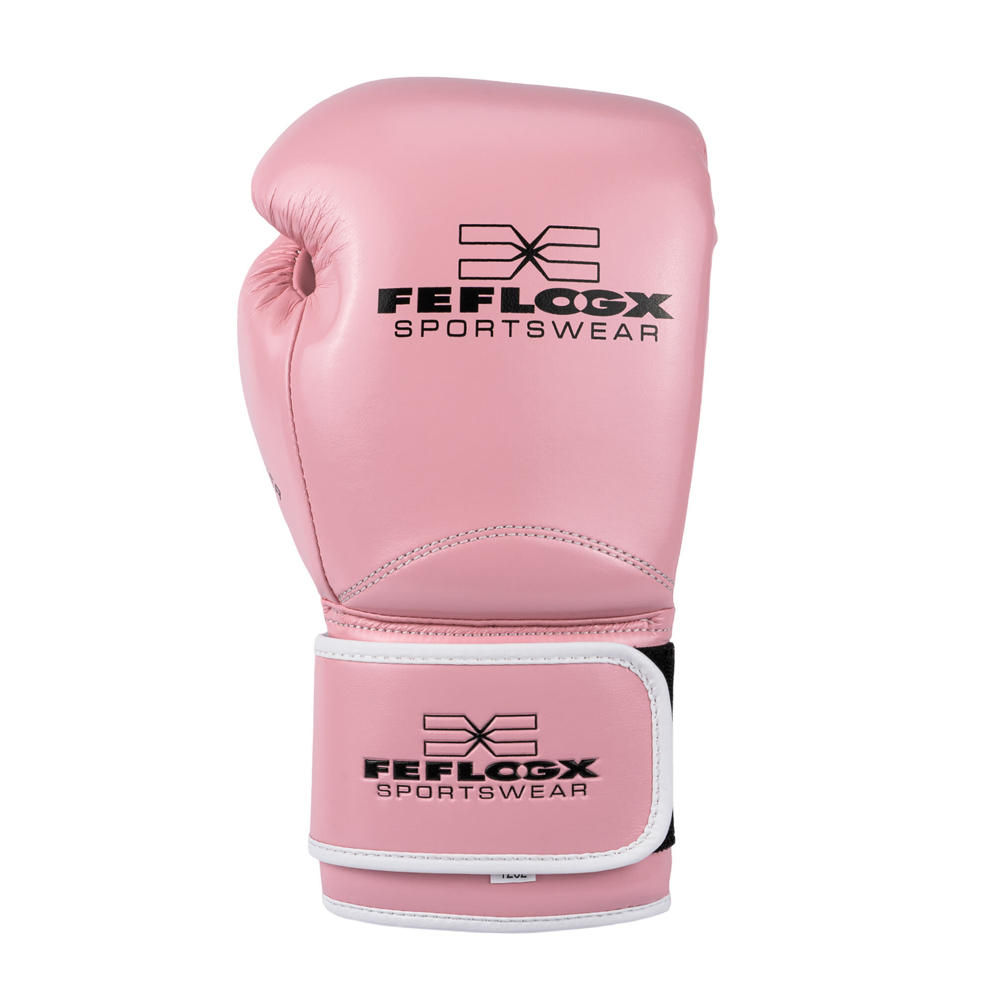 FFX Pro Boxhandschuhe Performance Striker von FEFLOGX Sportswear. Professionelle Kick Box Handschuhe, ultra hochwertig, Boxing-Gloves für max. Power, Kickbox Handschuhe, Muay Thai Handschuhe, Boxen Handschuhe Sparring, Boxsack-Handschuhe. Größen: 8oz, 10 oz, 12 oz, 14 oz, 16 oz. Farben: schwarz, rosa, olivgrün & weiß. Foto Handrücken eines rosa Boxhandschuhs. FFX High-Level Multi Mundschutz Pro Fight Performance
