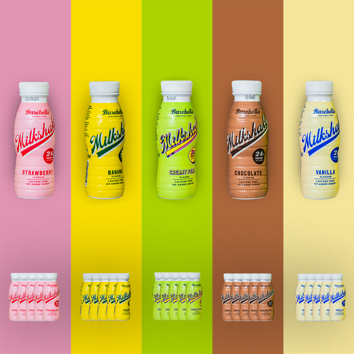 Barebells Milk-Shake, alle Geschmächer, Protein-Drink, FEFLOGX Sportswear X Barebells. Nocco BCAA Sport-Getränk