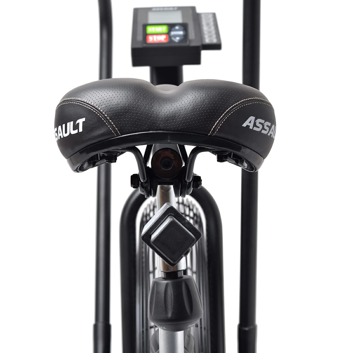 FEFLOGX Sportswear, Assault Fitness Assault Air Bike Classic, Sattel-Ansicht hinten, Heimtrainer, Airbike, Fahrrad-Ergometer, Cardio. FFX ASSAULT FITNESS AIR BIKE CLASSIC