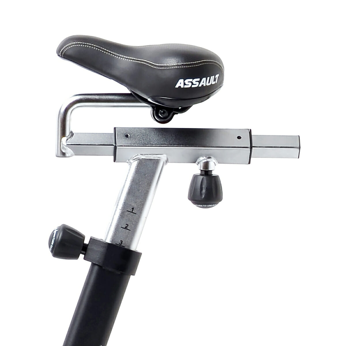 FEFLOGX Sportswear, Assault Fitness Assault Air Bike Classic, Sattel-Ansicht, Heimtrainer, Airbike, Fahrrad-Ergometer, Cardio. FFX ASSAULT FITNESS AIR BIKE CLASSIC