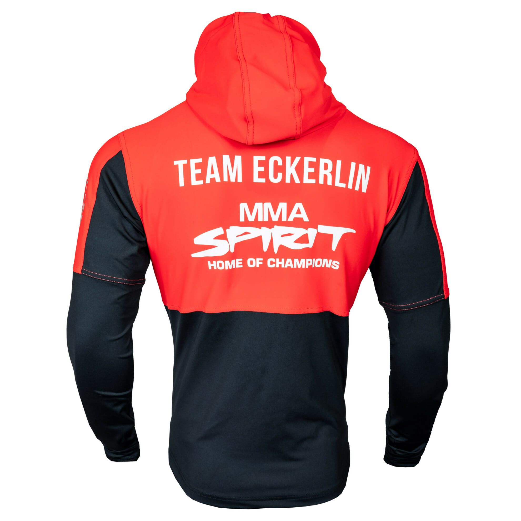 Support Trainingsanzug KSW MMA Fighter Christian Eckerlin, Zip-Hoody, MMA Spirit, Zec Plus, FEFLOGX Sportswear, hintere Ansicht. FFX Trainingsanzug Oktagon MMA Fighter Christian Eckerlin Support
