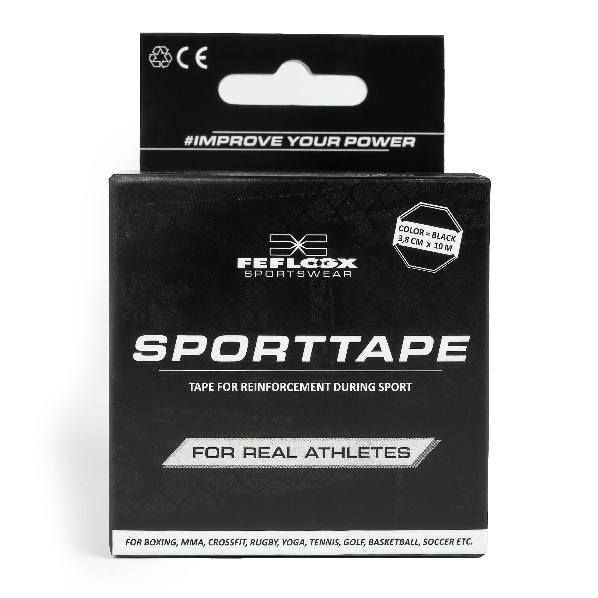 FFX Profi Sport-Tape Endurance Strength von FEFLOGX Sportswear, vordere Ansicht des Tapes für Reha, Sportmedizin, Sport, Physiotherapie, Orthopädie, Kampfsport & Fitness, ohne Verpackung, Kinesio-Tape, Sporttape Strong Move von FEFLOGX Sportswear, vordere seitliche Ansicht (2) des Tapes für Reha, Sportmedizin, Sport, Physiotherapie, Orthopädie, Kampfsport & Fitness, mit Verpackung, Kinesio-Tape, Boxtape, Boxen, MMA, Klettern etc. FFX Profi Sport-Tape Endurance Strength
