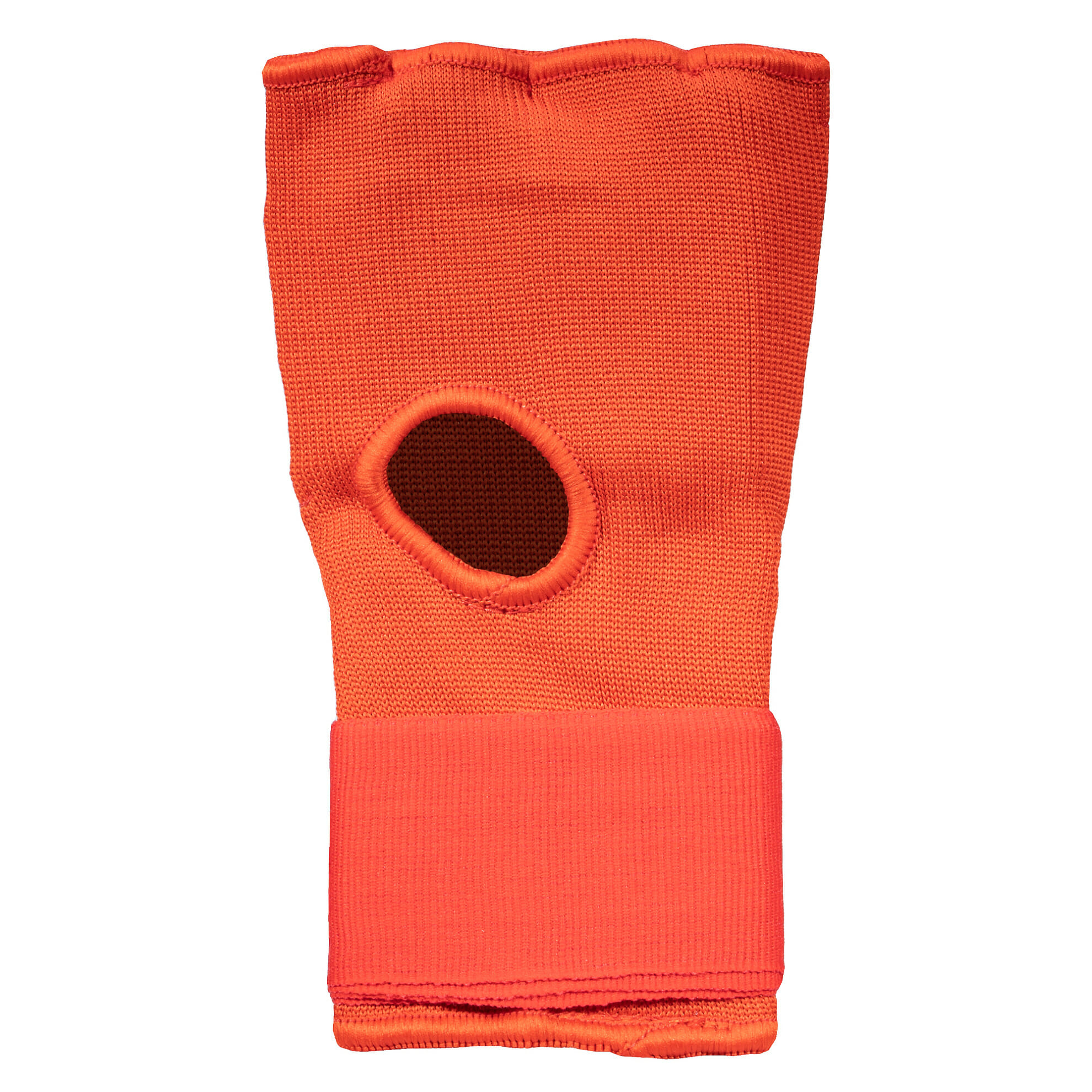 Gel Bandagen Handschuhe FEFLOGX Sportswear. Gel Handschuhe, Boxbandagen, super-bequem, hervorragende Performance & langlebiger Verschluss. Rot Handfläche mit Daumenloch Ansicht. FFX Performance Gel Bandagen Handschuhe Superior Striker