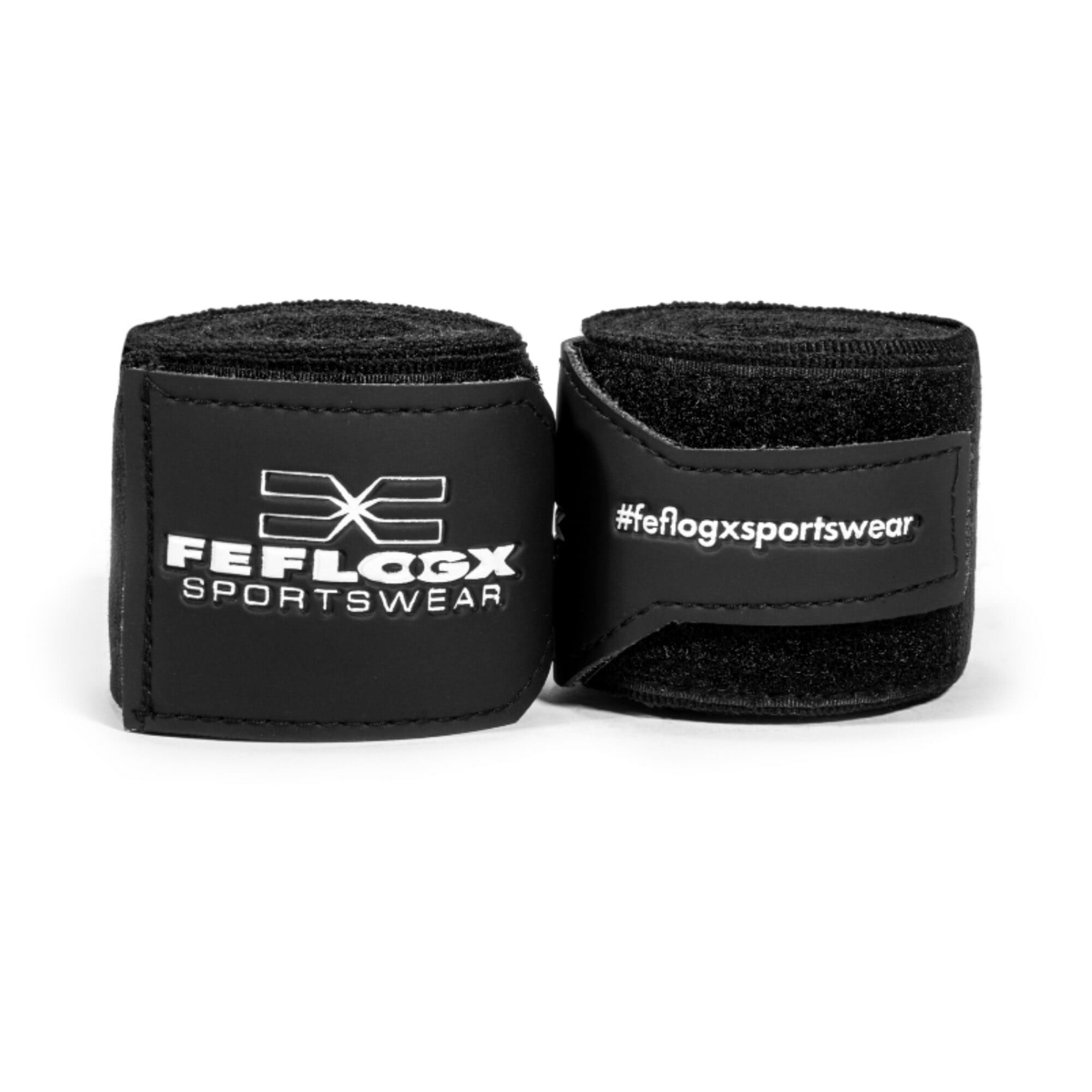 Box-Bandagen Performance Strike von FEFLOGX Sportswear, Boxbandagen, Handbandagen, Bandagen, MMA Bandagen Kampfsport, schwarz - weiß - rot - blau, 4,5m & 3m, mit Tasche/Beutel zum Waschen & Aufbewahren. Max. Power, extremer Halt & hoch-komfortabel, schwarze Übersichts-Bild (1). FFX elastische Profi Boxbandagen Performance Striker