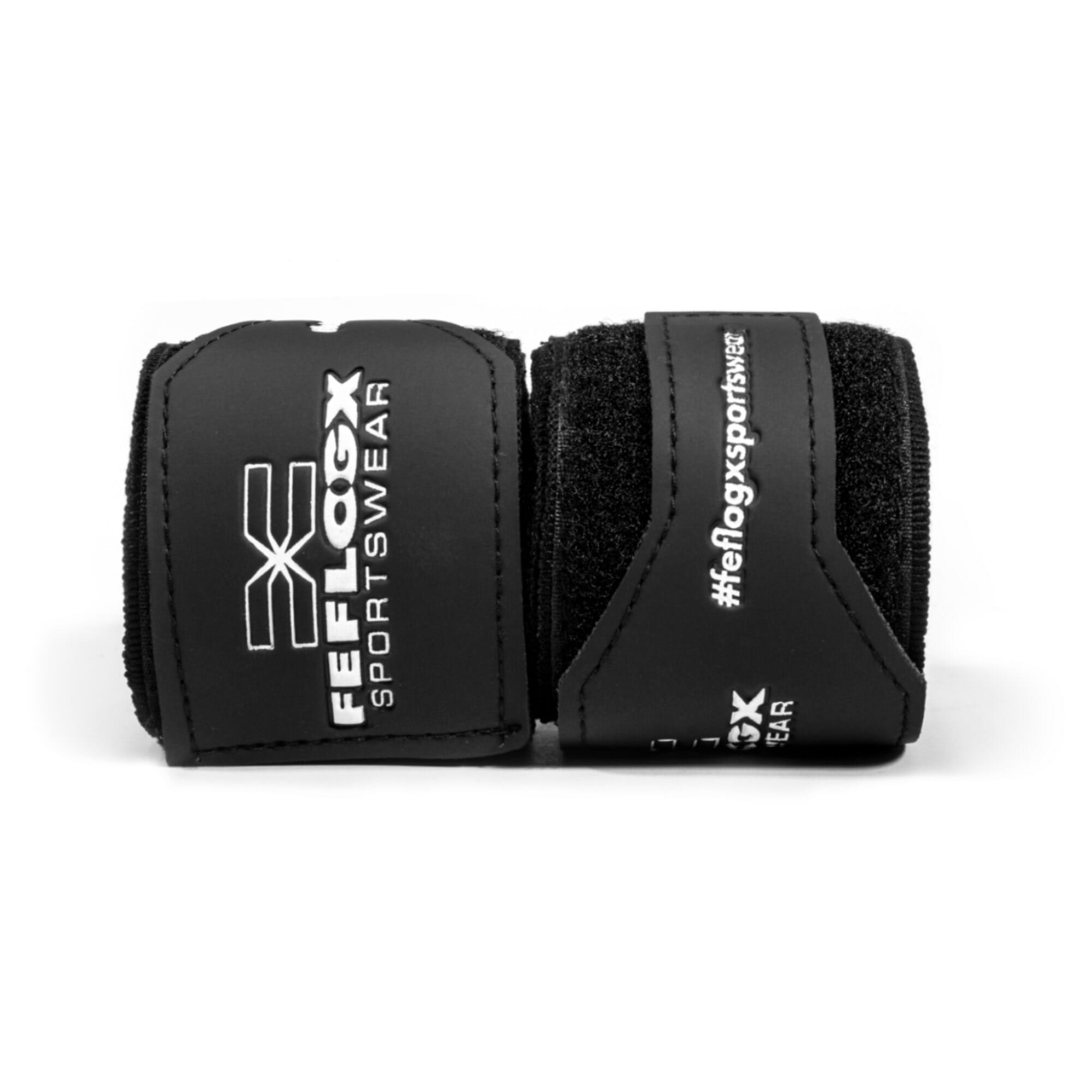 Box-Bandagen Performance Strike von FEFLOGX Sportswear, Boxbandagen, Handbandagen, Bandagen, MMA Bandagen Kampfsport, schwarz - weiß - rot - blau, 4,5m & 3m, mit Tasche/Beutel zum Waschen & Aufbewahren. Max. Power, extremer Halt & hoch-komfortabel, schwarze Übersichts-Bild. FFX elastische Profi Boxbandagen Performance Striker