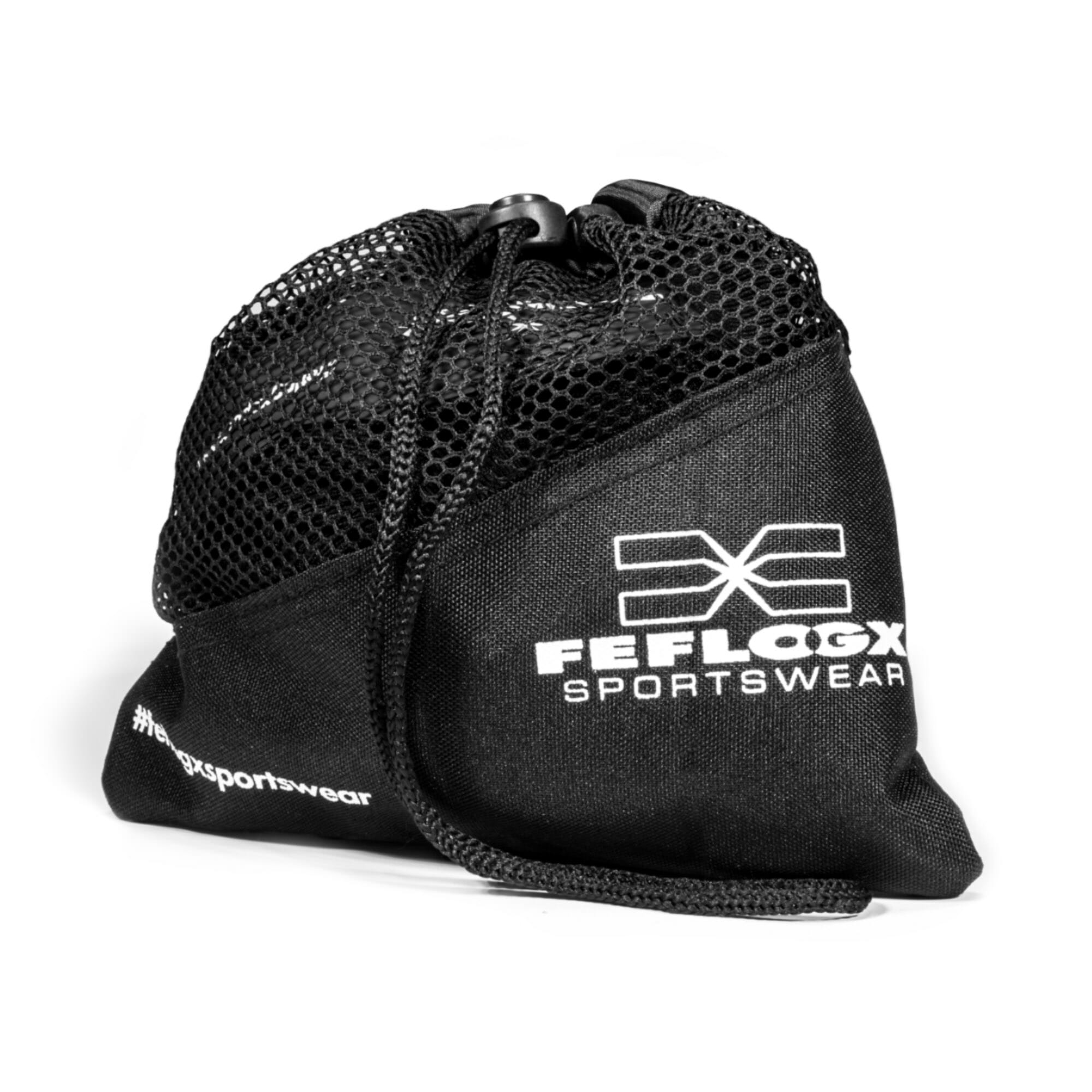 Box-Bandagen Performance Strike von FEFLOGX Sportswear, Boxbandagen, Handbandagen, Bandagen, MMA Bandagen Kampfsport, schwarz - weiß - rot - blau, 4,5m & 3m, mit Tasche/Beutel zum Waschen & Aufbewahren. Max. Power, extremer Halt & hoch-komfortabel, Foto Waschbeutel. FFX elastische Profi Boxbandagen Performance Striker