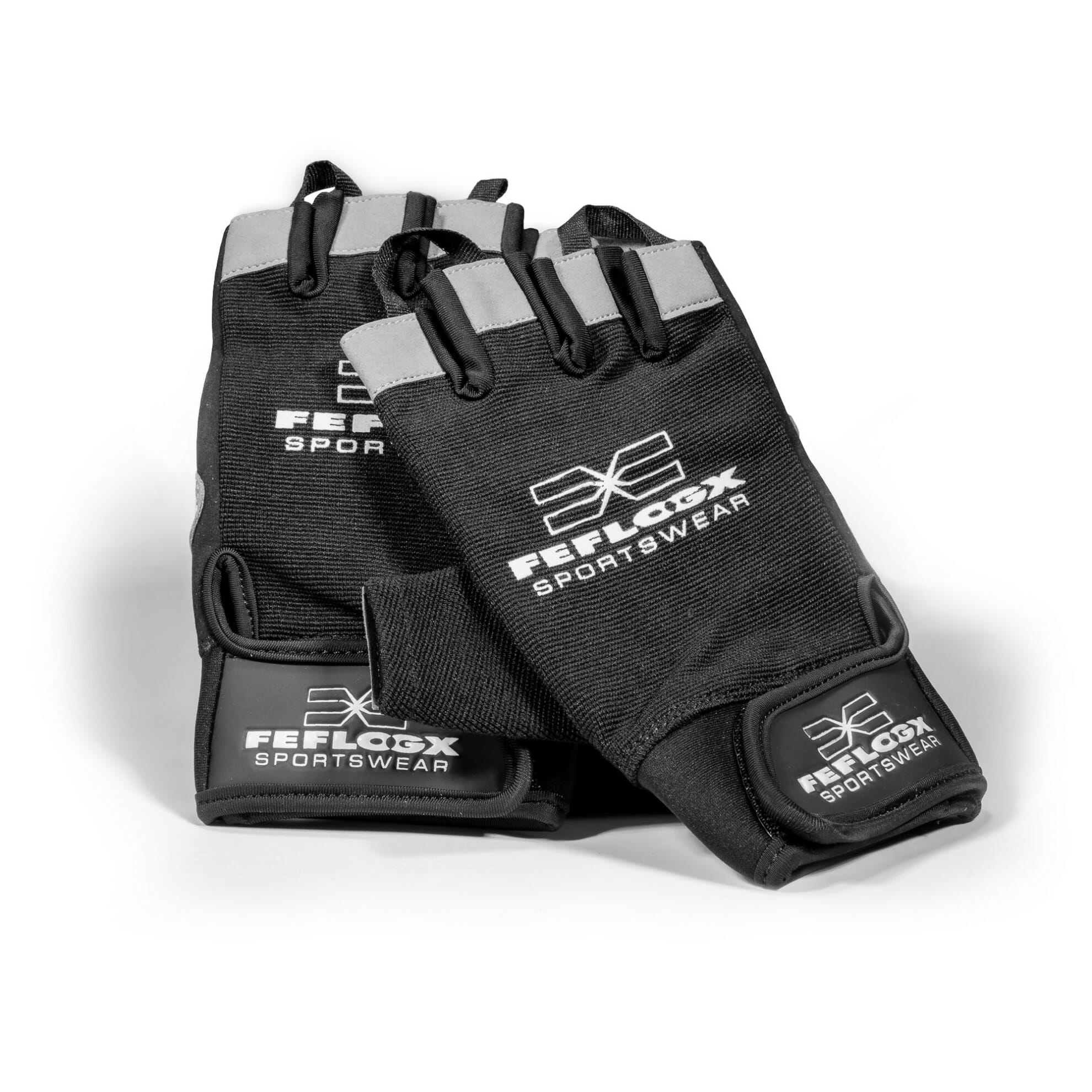 Fitness Handschuhe, Trainingshandschuhe von FEFLOGX Sportswear, in 2 Farben erhältlich, max. Schutz, hoch-komfortabel, leicht & schnell an- & auszuziehen, rechts & links, Handrücken, Logo, schräg, Gym Gloves, Training, Kraftsport. Equipment. FFX Fitness Handschuhe High Performance