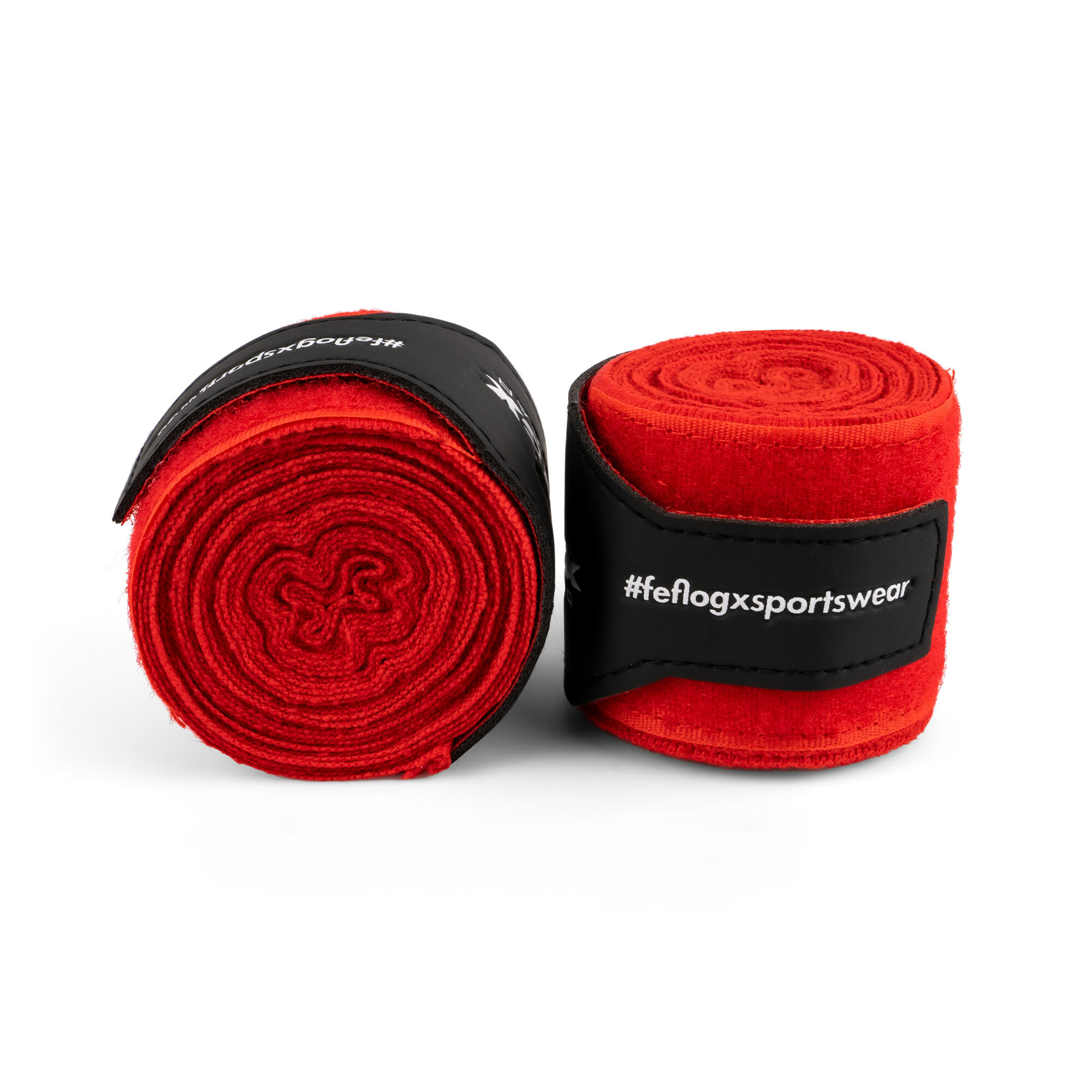 Box-Bandagen Performance Strike von FEFLOGX Sportswear, Boxbandagen, Handbandagen, Bandagen, MMA Bandagen Kampfsport, schwarz - weiß - rot - blau, 4,5m & 3m, mit Tasche/Beutel zum Waschen & Aufbewahren. Max. Power, extremer Halt & hoch-komfortabel, rote Bandagen Übersichts-Bild (1). FFX elastische Profi Boxbandagen Performance Striker