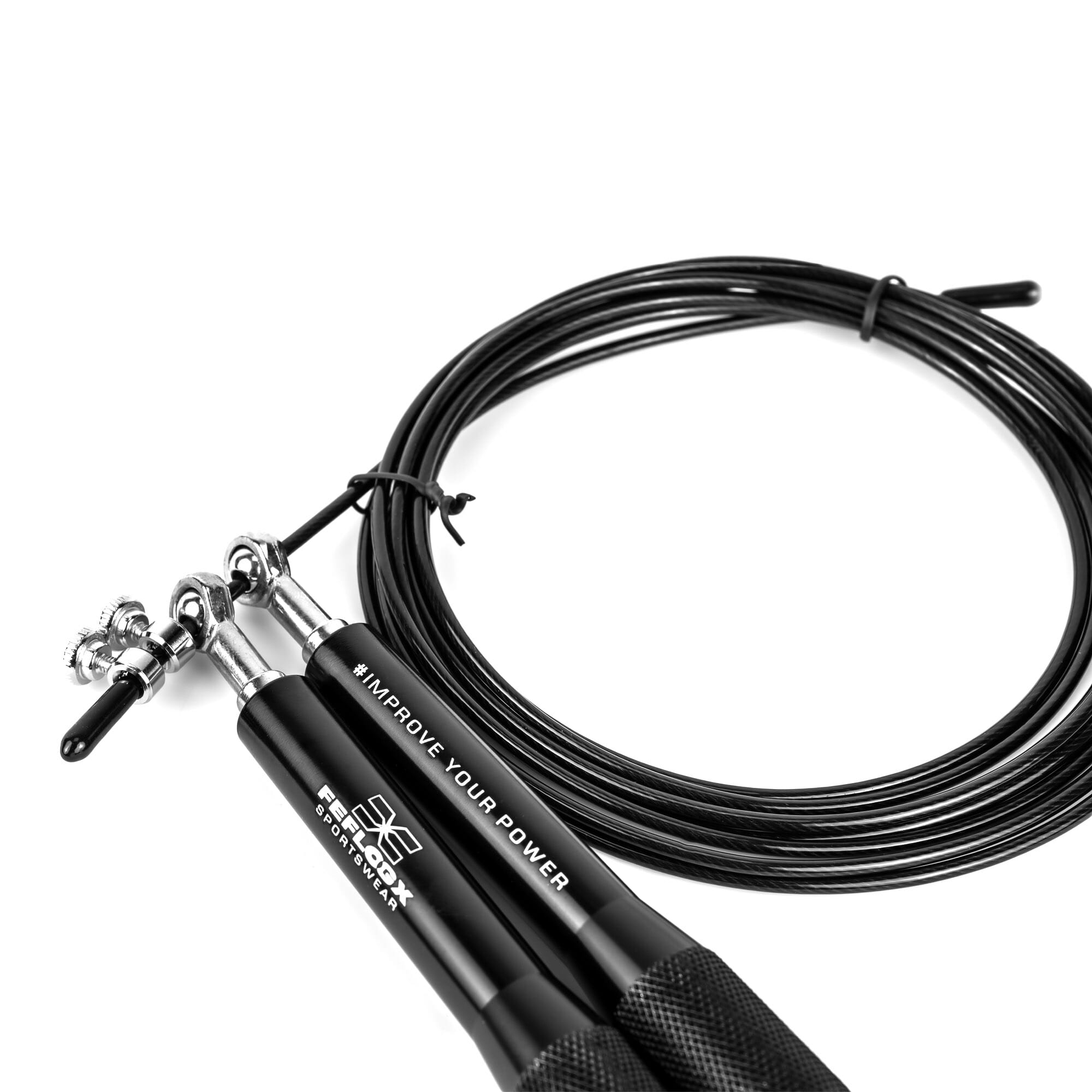 Premium Profi Springseil Rapid Movement by FEFLOGX Sportswear. 3m Länge & Größenverstellbar. Hochwertigstes & professionelles Rope Skipping Seil. Seilspringen auf höchstem Niveau für eine exzellente Performance, Sport Springseil Fitness Erwachsene & Kinder, Box-Springseil, MMA, Kampfsport, Kickboxen, Yoga & in jede andere Sportart optimal einsetzbar. Skipping Rope by FFX mit Kugellager & Dreh-Verschluss zum einfachen Einstellen der Länge (3). FFX Pro Speed Springseil Sport Rapid Movement