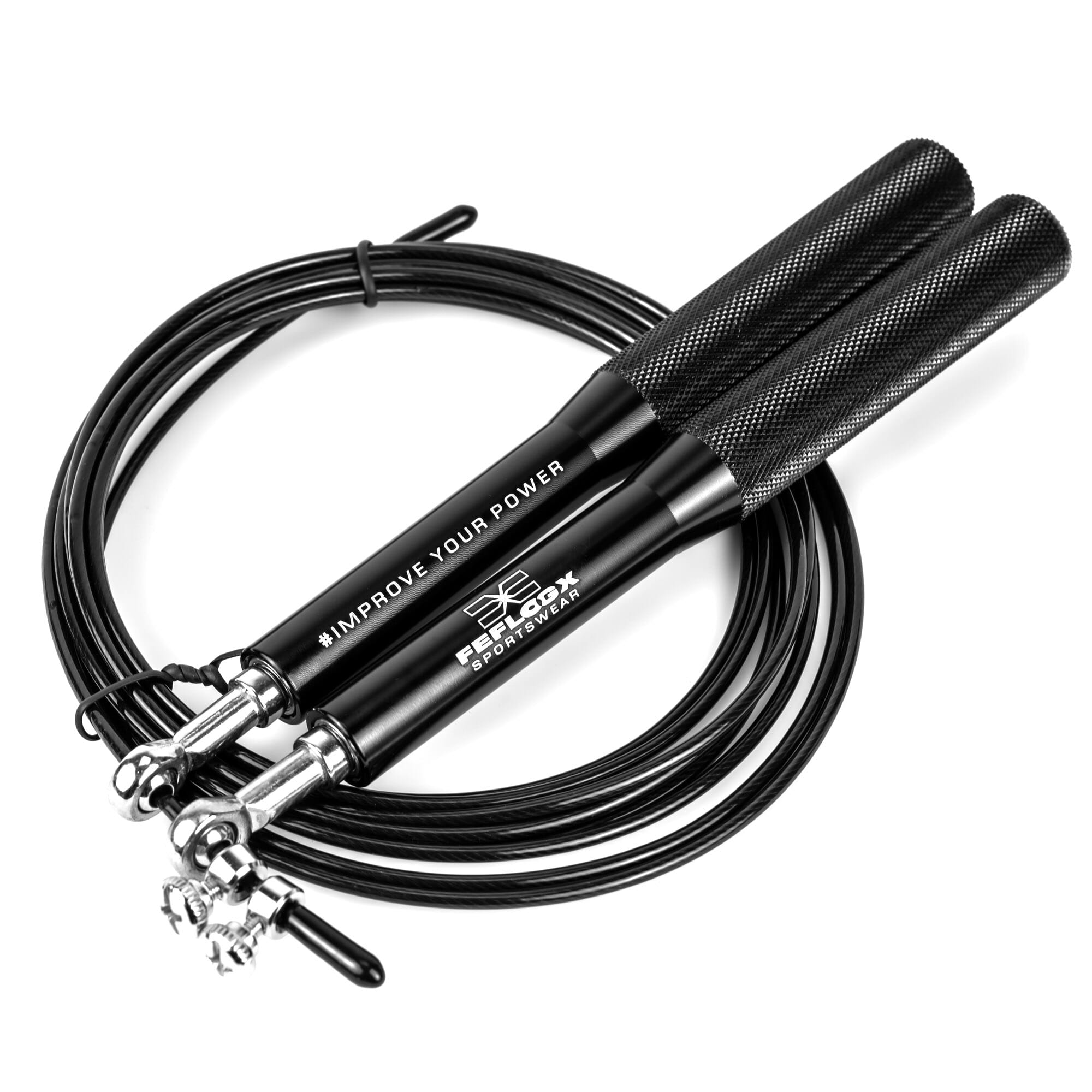 Premium Profi Springseil Rapid Movement by FEFLOGX Sportswear. 3m Länge & Größenverstellbar. Hochwertigstes & professionelles Rope Skipping Seil. Seilspringen auf höchstem Niveau für eine exzellente Performance, Sport Springseil Fitness Erwachsene & Kinder, Box-Springseil, MMA, Kampfsport, Kickboxen, Yoga & in jede andere Sportart optimal einsetzbar. Skipping Rope by FFX mit Kugellager & Dreh-Verschluss zum einfachen Einstellen der Länge (1). FFX Pro Speed Springseil Sport Rapid Movement