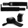 Gewichtheber Bandagen Zughilfen Fitness Performance von FEFLOGX Sportswear, Handgelenkstützen, Handgelenkbandagen, Lifting Straps, mit Daumenschlaufen, Übersicht der Wrist Wraps, Logo Patch. FFX Fitness Handgelenk Bandagen Elite Strength