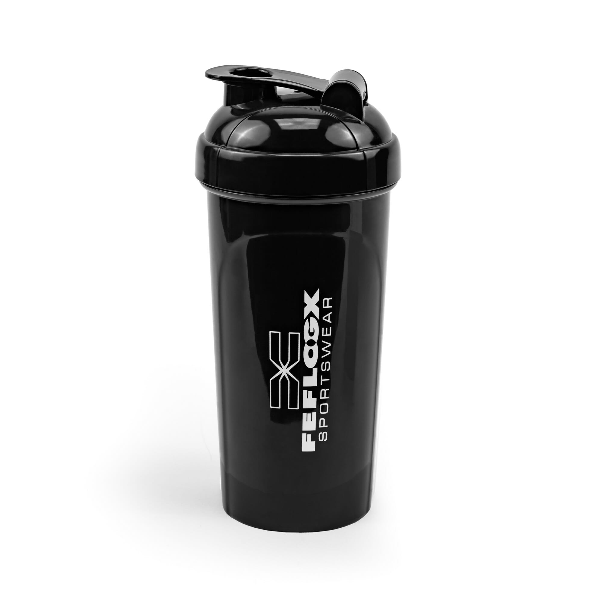 FEFLOGX Sportswear Protein Shaker Performance, höchste Qualität mit hochwertigem Drehverschluss &herausnehmbarem, erstklassigem Sieb für supercremige Shakes, 750ml / 20oz, frei von BPA & DEHP, Mixer, enorm langlebig & verlässlich auslaufsicher, vordere, Shakemixer, Eiweiß Shaker, Proteinshaker, Eiweißshake Mixer, recycelbar, Vorderansicht Foto 2. FFX Profi Trinkflasche Fresh Boost