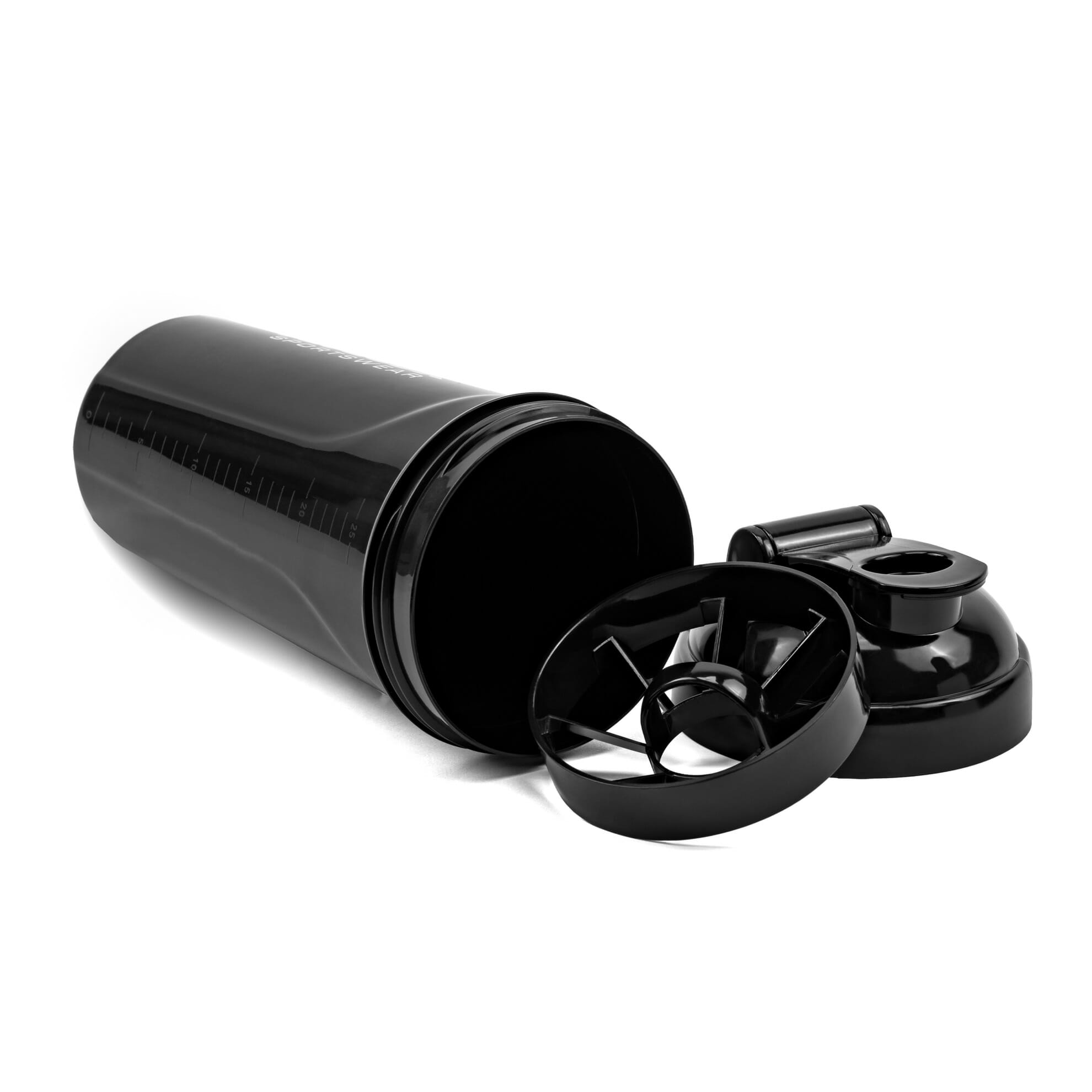 FEFLOGX Sportswear Protein Shaker Performance, höchste Qualität mit hochwertigem Drehverschluss &herausnehmbarem, erstklassigem Sieb für supercremige Shakes, 750ml / 20oz, frei von BPA & DEHP, Mixer, enorm langlebig & verlässlich auslaufsicher, vordere, Shakemixer, Eiweiß Shaker, Proteinshaker, Eiweißshake Mixer, recycelbar, Vorderansicht, Einzelteile Foto. FFX Profi Trinkflasche Fresh Boost