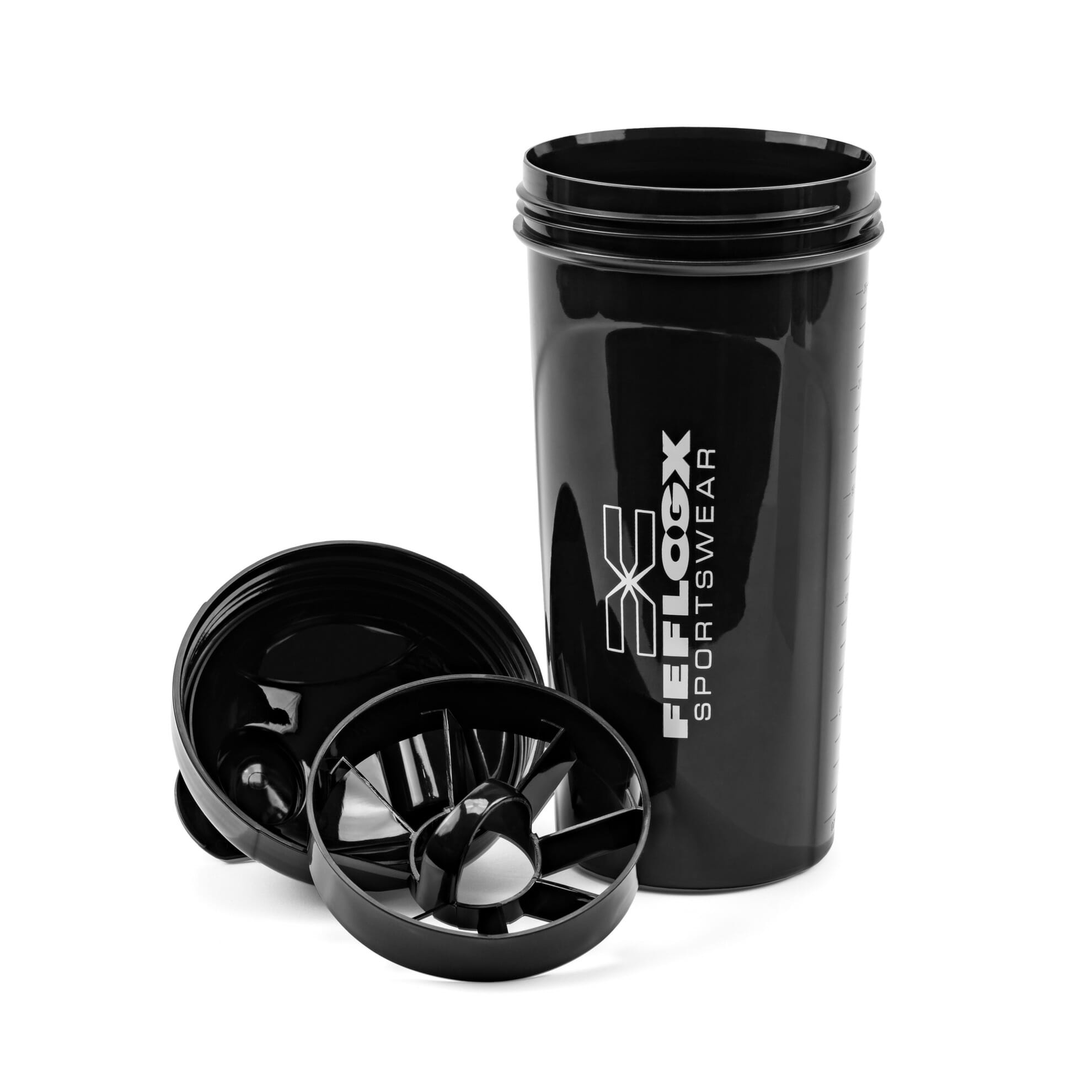 FEFLOGX Sportswear Protein Shaker Performance, höchste Qualität mit hochwertigem Drehverschluss &herausnehmbarem, erstklassigem Sieb für supercremige Shakes, 750ml / 20oz, frei von BPA & DEHP, Mixer, enorm langlebig & verlässlich auslaufsicher, vordere, Shakemixer, Eiweiß Shaker, Proteinshaker, Eiweißshake Mixer, recycelbar, Vorderansicht, Detail Foto. FFX Profi Trinkflasche Fresh Boost