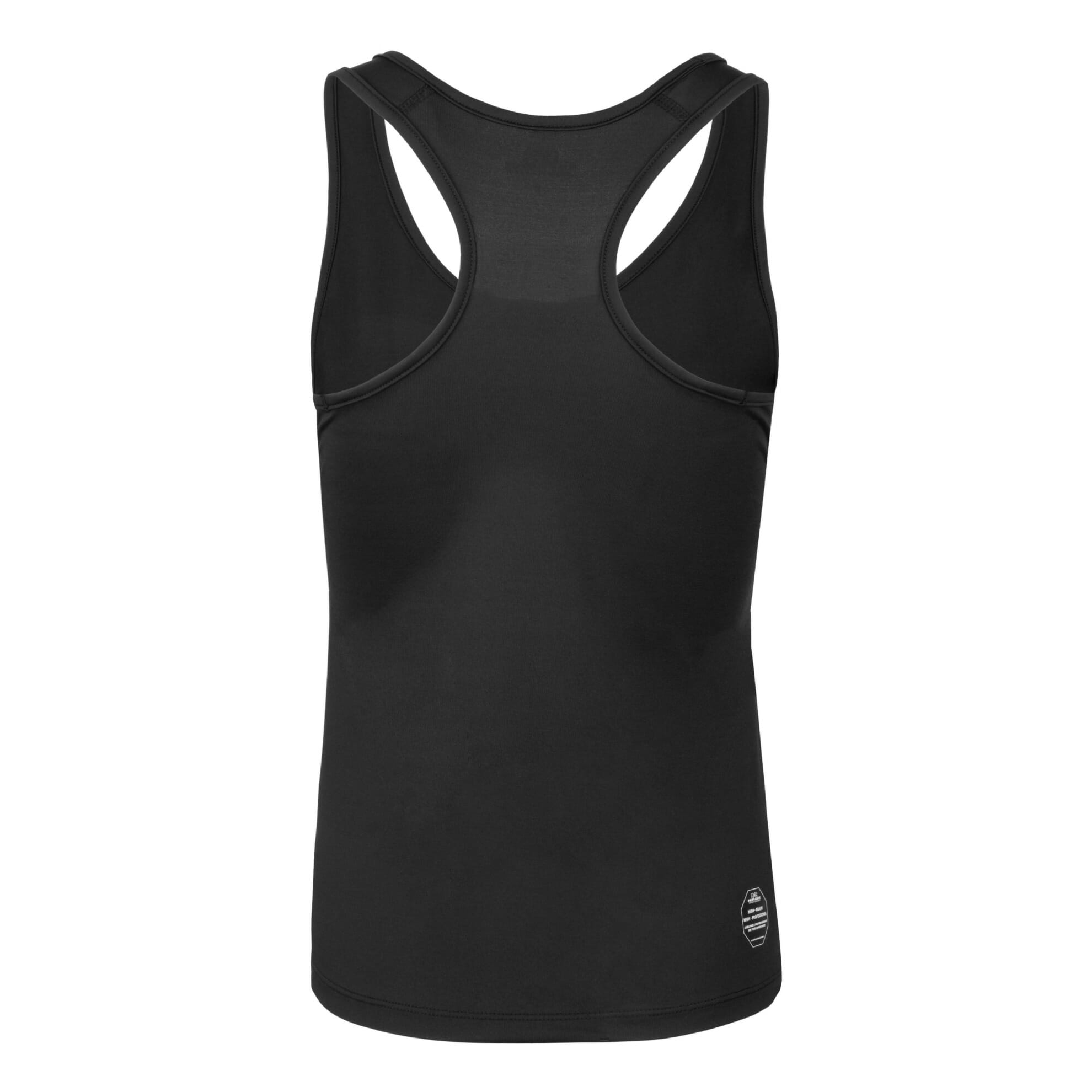 FFX Damen Sport Top Superior Fit, Tank Top Damen mit Racerback Schnitt, angenehm eng, Sporttop Damen, Damen Top, Tanktop Damen, FEFLOGX Sportswear, schwarz, Rückseite. FFX Damen Sport Top Superior Fit