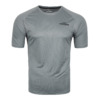 FFX Dry-Tech Mesh Funktionsshirt Superior Fit by FEFLOGX Sportswear, super bequem, leicht & schnelltrocknen, sowie atmungsaktiv, Sportshirt, Sport Shirt, Meshshirt, Gym Shirt, Laufshirt, Dry Tech Shirt, Mesh Shirt, Fitness Shirt, Sport T Shirt, Farben: blau, schwarz, weiß, grau, vordere Ansicht des grauen Fitness T Shirt. FFX Dry-Fit Stretch Laufshirt Tech Force