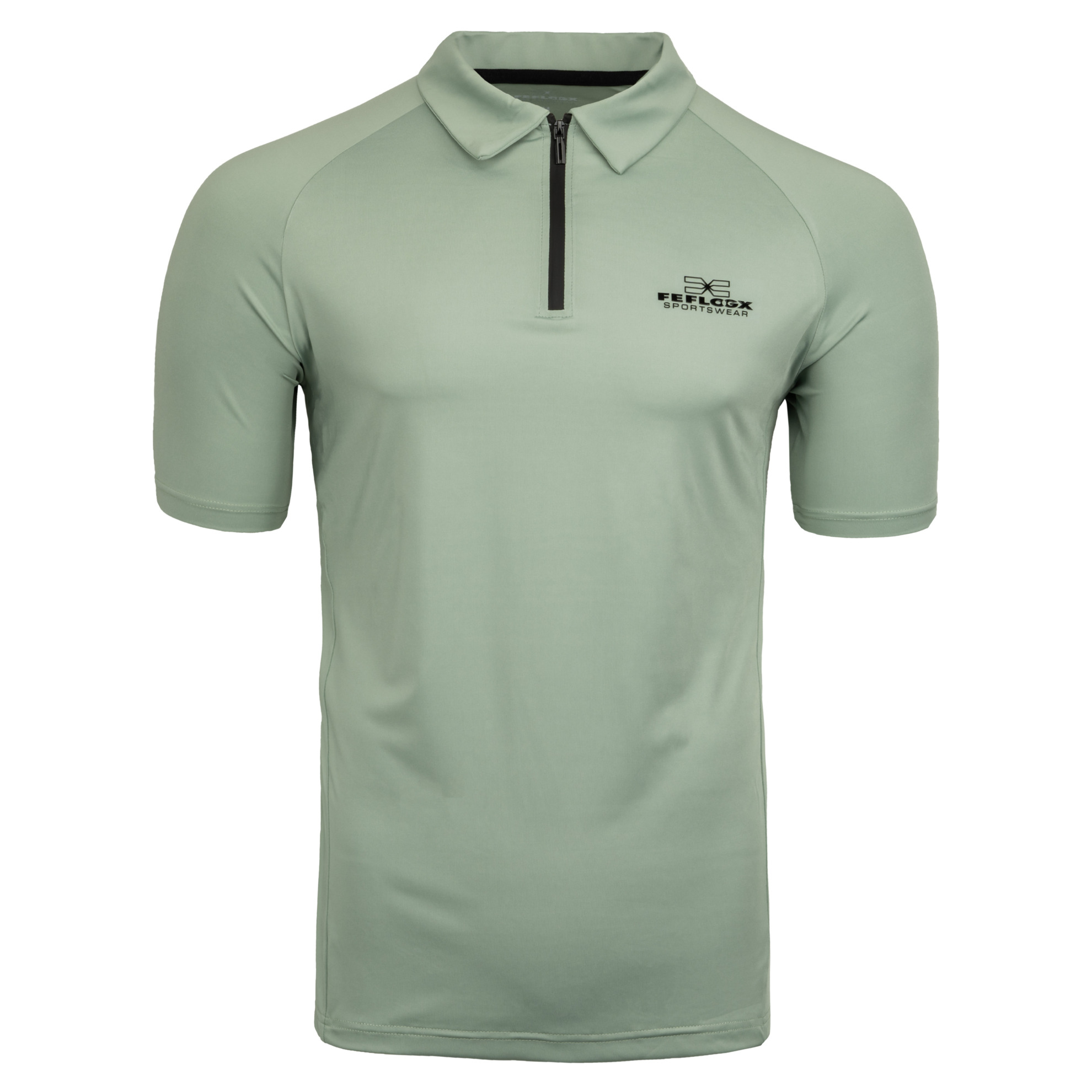FFX Performance Poloshirt Excellent Athletics by FEFLOGX Sportswear, elegantes Polo Shirt, stilvolles Poloshirt, super bequemes Polo T Shirt, High Performance Sport Polo Shirt, Poloshirt Herren, Farben: schwarz, grün, blau, Vorderseite grünes Sport Poloshirt. FFX Performance Poloshirt Excellent Athletics