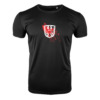 FEFLOGX Sportswear: FFX Frankfurt Stadtwappen Shirt Exclusive "Blood Edition", Frankfurt am Main Shirt FFM, Frankfurt T-Shirt, Eintracht Frankfurt Shirt, 069 Shirt, SGE Shirts, Fanshirt, Frankfurt Shirt, Frankfurt Fan Shirt, Stadt Frankfurt am Main Oberteil, Herren, Damen, Unisex, in schwarz & weiß, Übersichtsbild, schwarzes Shirt vordere Seite, Stadtwappen Frankfurt mit Blut Spritzern. FFX Frankfurt Stadtwappen Shirt Exclusive "Blood Edition"