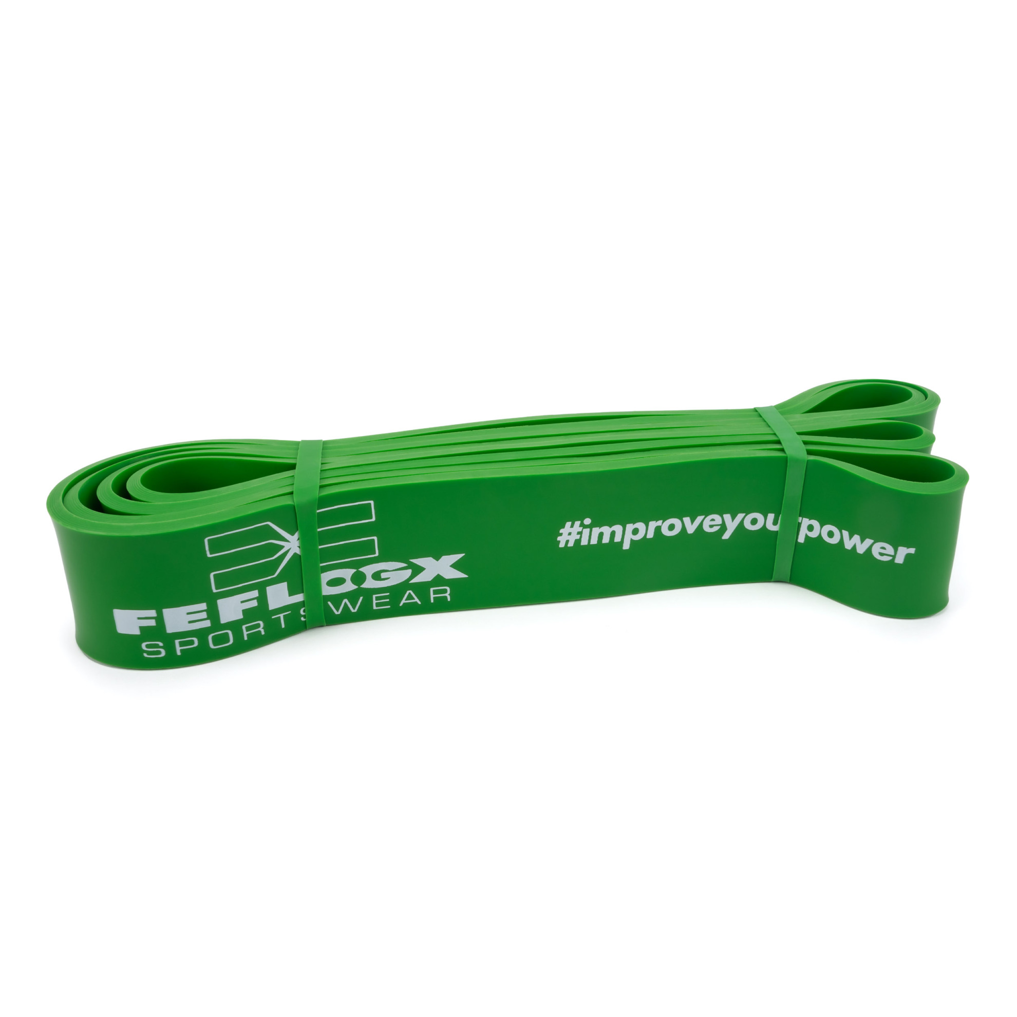 FFX Große Profi Widerstands Fitnessbänder High Performance by FEFLOGX Sportswear. Gummibänder Sport einzeln oder in 4er- & 5er-Packs, Sport Widerstandsbänder in 4 verschiedenen Stärken und Farben. Resistance-Bands, Gummiband Sport, Fitnessbänder Set für Training, auch perfekt als Klimmzughilfe, grünes, sehr starkes Loop Band, mit extrem hochwertigem Netzbeutel (1). FFX Große Profi Widerstands Fitnessbänder High Performance