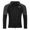 FFX High Performance Zip Hoodie Fighting Fitness von dem FFX High-Performance Sportanzugs Fighting Fitness von FEFLOGX, Zip Hoodie Herren & Damen, Trainingsjacke, Hoodie mit Reißverschluss, Trainings-Jacke, Oberteil vom Trainingsanzug Herren, Jogginganzug Herren, Track Suit, Sportanzug, in den Farben schwarz-grau& grau-schwarz, Vorderansicht schwarz-grau. FFX Superior Jogginganzug Absolute Power