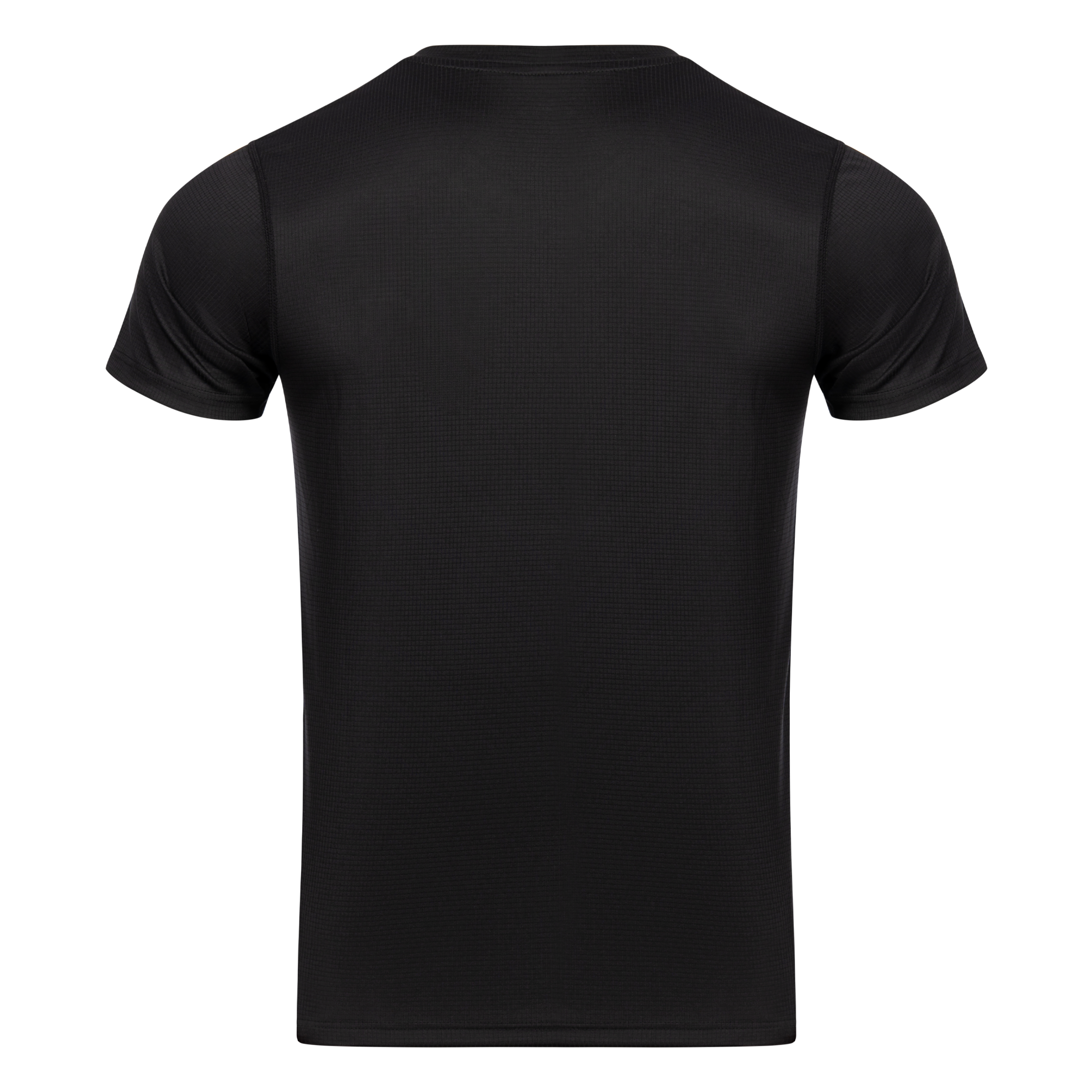 FFX Sport Shirt Total Power von FEFLOGX in schwarz & grau, Sport T Shirt, Sport Oberteil, Funktionsshirt, Mesh Shirt, Sportshirt, Trainingsshirt, hintere Ansicht des schwarzen Shirts. FFX Dry-Tech Mesh Funktionsshirt Superior Fit
