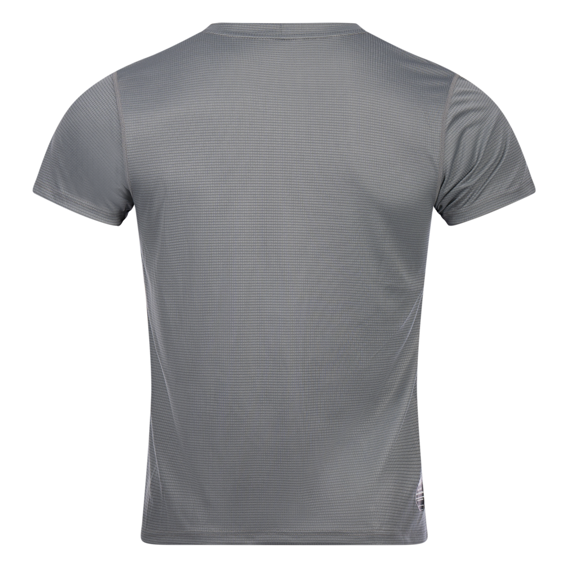 FFX Sport Shirt Total Power von FEFLOGX in schwarz & grau, Sport T Shirt, Sport Oberteil, Funktionsshirt, Mesh Shirt, Sportshirt, Trainingsshirt, hintere Ansicht des grauen Shirts. FFX Sport Shirt Total Power