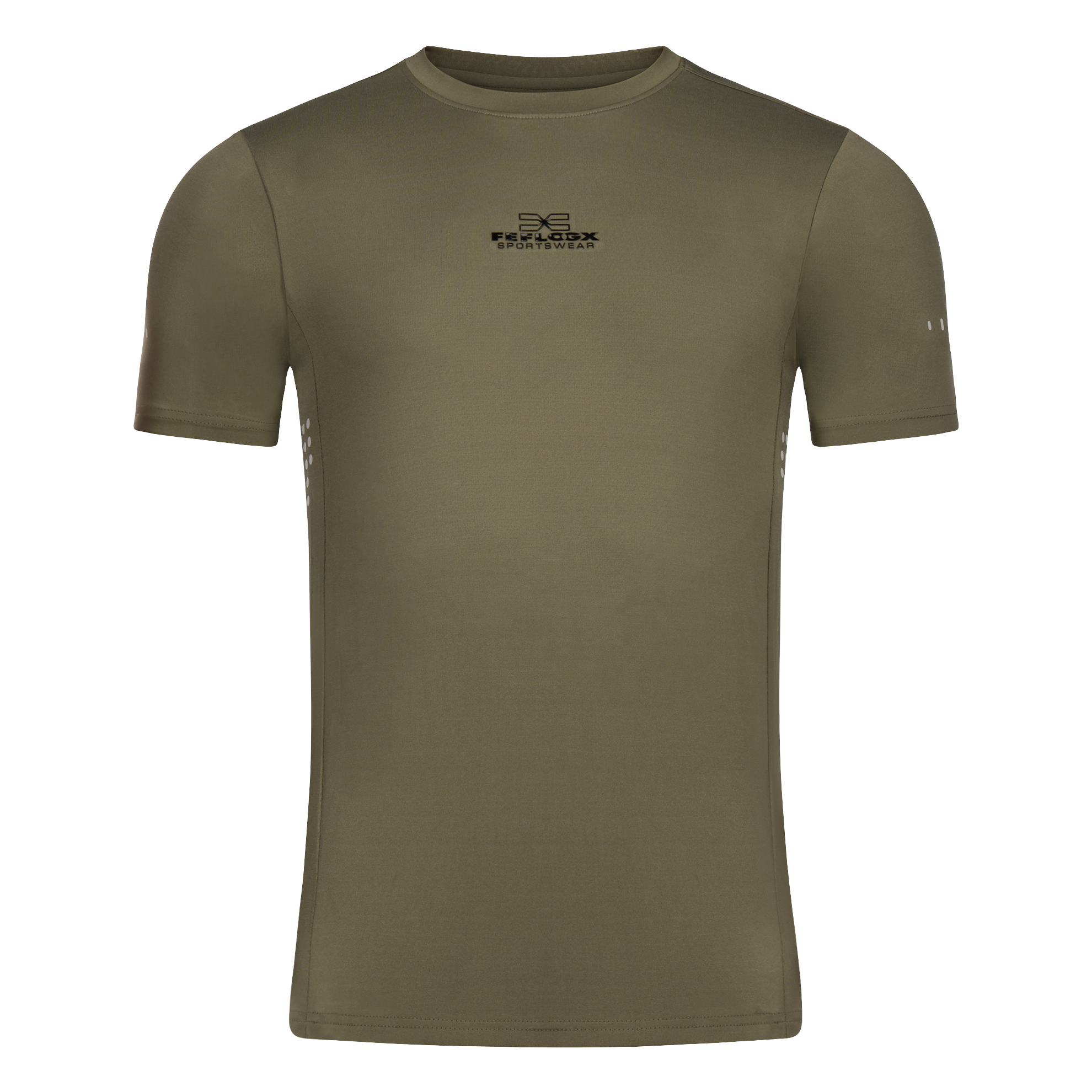 FFX Compression Rashguard Precise Control by FEFLOGX Sportswear, super komfortabel & mega Top stylisches Design, Funktionsshirt, Sportshirt, Sport Shirt, Fight Shirt, MMA Rashguard, Kompressionsshirt Herren, Farben: schwarz, grün, weiß, seitlich vordere Ansicht des grünen Sportshirts. FFX Compression Rashguard Precise Control