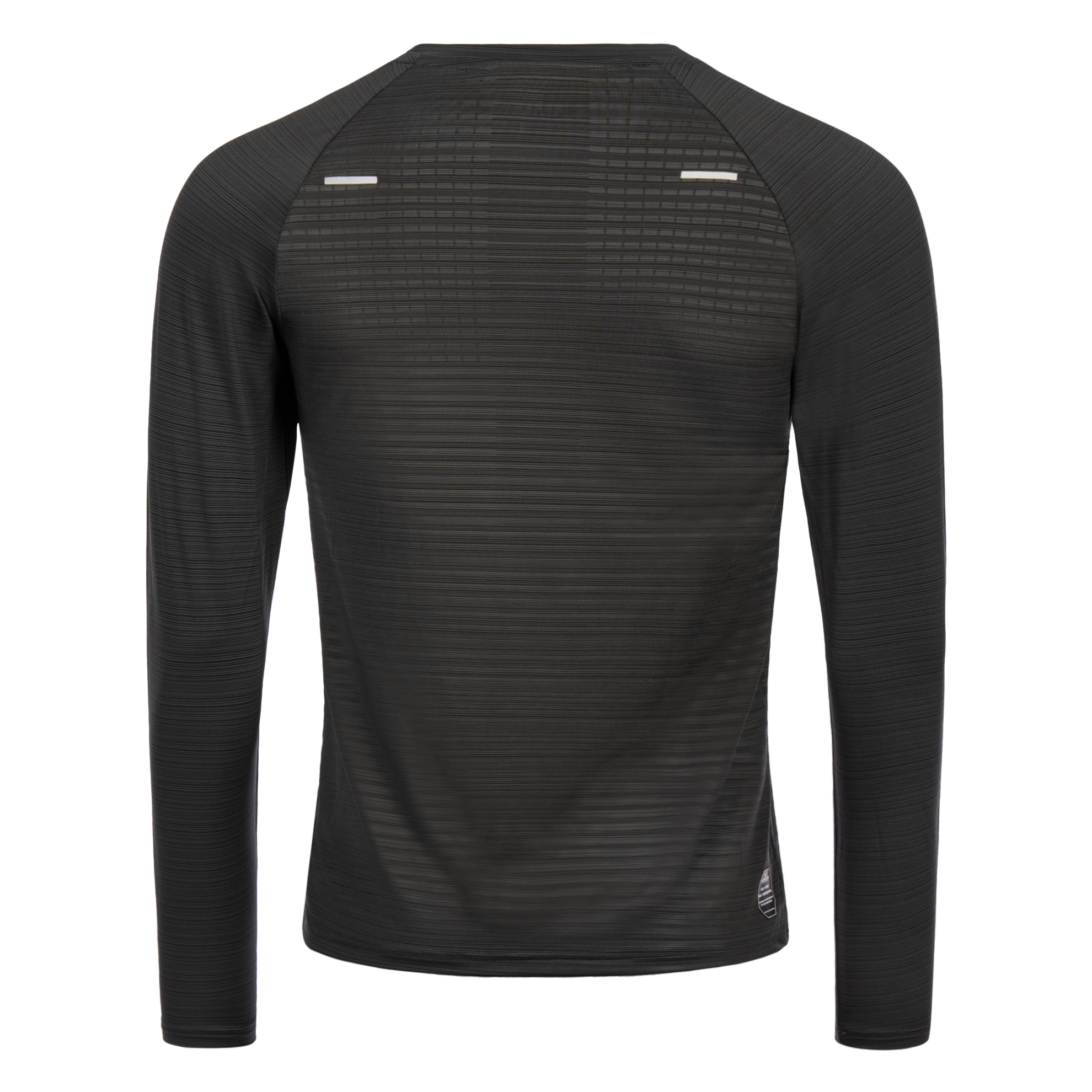 FFX Langarm Funktions Sportshirt Precise Fit von FEFLOGX Sportswear in rot, schwarz & dunkelgrau, langarm Sportshirt, langärmliges Rashguard, Sport Oberteil langarm, Sportshirt, Sport Oberteil, Funktionsshirt langarm, Kompressionsshirt langarm, hintere Ansicht des dunkelgrauen langarm Rashguards. FFX Langarm Funktions Sportshirt Precise Fit