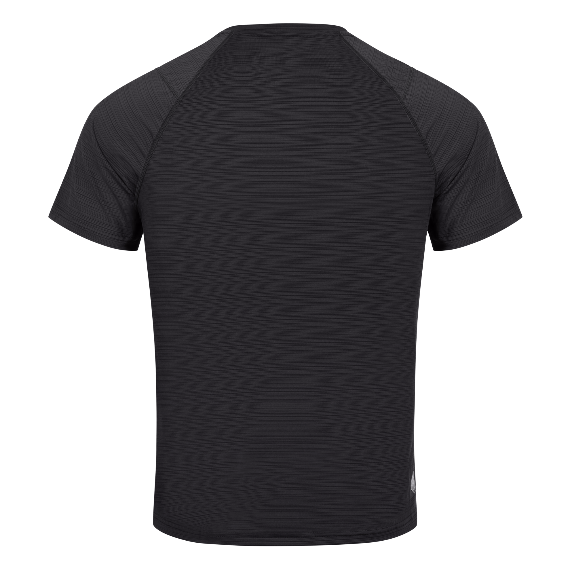 FFX Stretch Sportshirt Fighting Force by FEFLOGX Sportswear, super komfortabel & mega Top stylisches Design, Sport Shirt, Laufshirt, Gym Shirt, MMA Shirt, Rashguard, sretchiges Fighting Fitness Shirt Farben: schwarz, grau, blau, rot, hintere Ansicht des schwarzen stretch Sportshirts (1). FFX Stretch Sportshirt Fighting Force