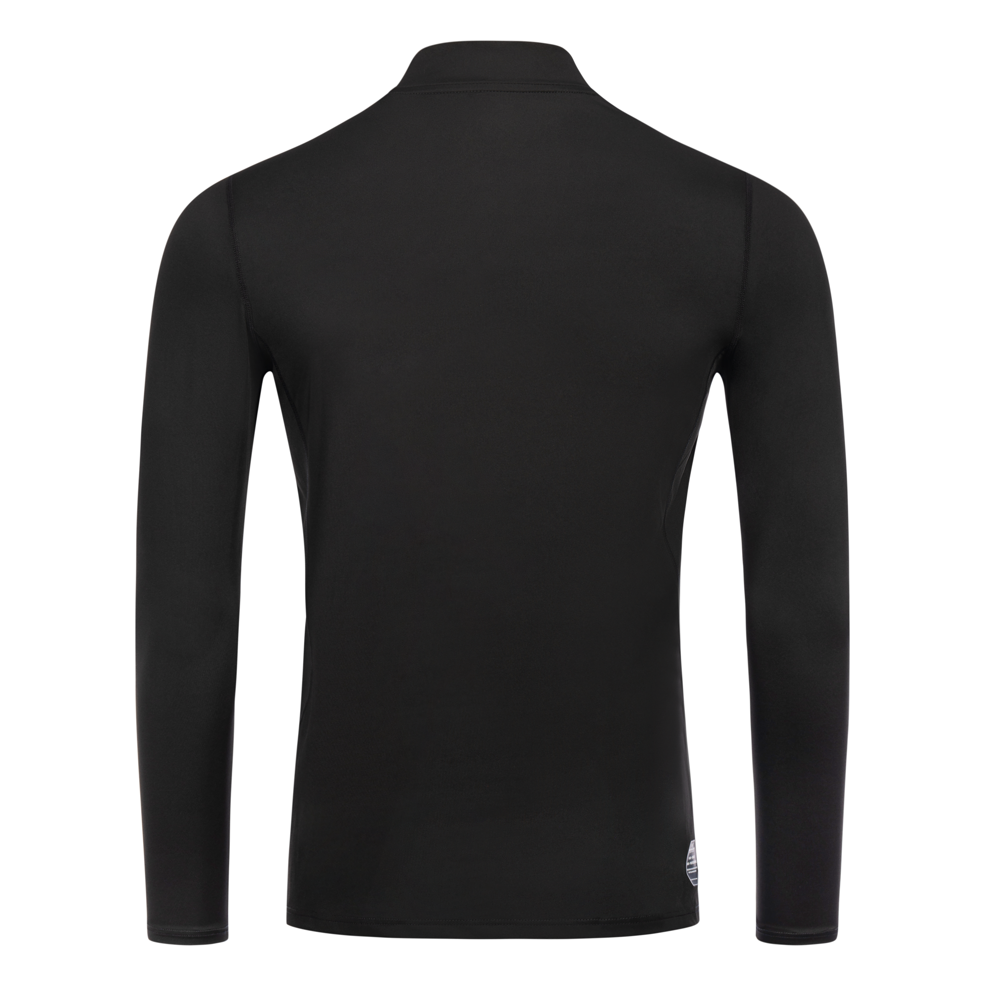 FFX Langarm Kompressions Sport Shirt Extreme Power by FEFLOGX Sportswear. Extrem hochwertig, super bequem & erstklassige Passform für High Performance, Sport Sweatshirt, Sweatshirt, Sport Oberteil, Longsleeve Shirt, Sport Shirt, Sportshirt langarm, Rashguard, langarm Rashguard, Sportshirt langärmlig, langarm Rashguard, Farben: blau, schwarz, weiß & grün, hintere Ansicht des schwarzen langarm Kompressionsshirt. FFX Langarm Kompressions Sport Shirt Extreme Power
