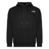 FFX Kapuzen Pullover Sweat-Hoodie Relax Fit by FEFLOGX Sportswear, Chill Hoodie mit weiter Passform, Relax Fit, Streetwear Hoodie, Kapuzen Pullover, Pullover mit Kapuze, Basic Hoodie, in den Farben: schwarz, navy & weiß, vordere Ansicht des schwarzen Kapuzenpullover. FFX Performance Kapuzenpullover Endurance Fit