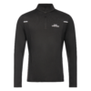 FFX ¼ Reißverschluss Sport Longsleeve Total Power by FEFLOGX Sportswear in grau & schwarz, Longsleeve, Sport Sweatshirt, Sport Sweater, Sport Pullover, Pullover mit Reißverschluss, Sportshirt langarm, vordere Ansicht des schwarzen Sport Pullover mit Half-Zipper. FFX High Performance Sport Sweatshirt mit Reißverschluss