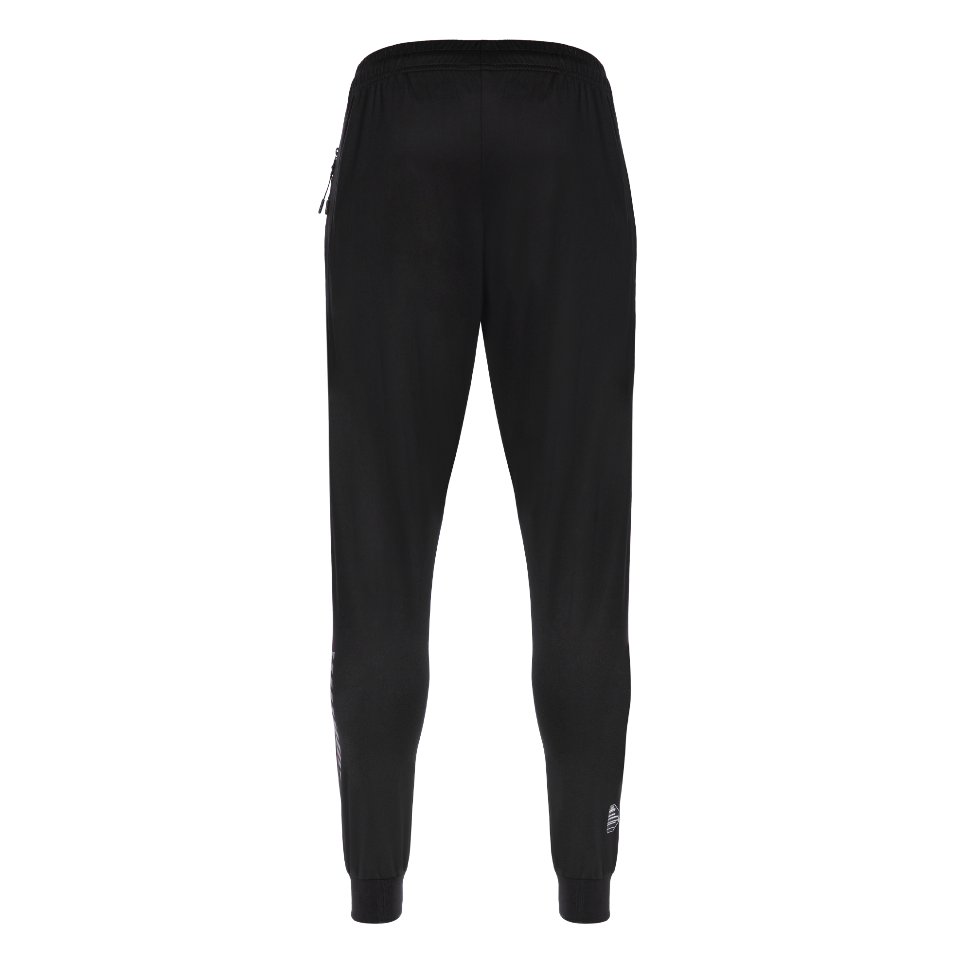 FFX High Performance Trainingshose Fighting Fitness by FEFLOGX Sportswear, Teil des Trainingsanzug: FFX Superior Jogginganzug Absolute Power, Top-Style Trainingshose Herren, Track Pants mit super bequemer Passform, Sporthose mit Handytasche, Herren Jogginghose, Top Jogger, Sport Hose für High Performance, Farben: schwarz, hintere Ansicht der schwarzen Jogging Hose mit Reißverschlusstaschen (2). FFX High Performance Trainingshose Fighting Fitness