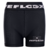 FFX Kurze Damen Tights Performance Move (kürzer) by FEFLOGX Sportswear, elegante Damen Tight Shorts, Sport Shorts, Damen Shorts, kurze Damen Leggings, kurze Sport Leggings, Compression Tights, Compression Shorts, kurze Damen Radlerhose, Damen Biker Shirts, kurze Damen Tights, vordere Ansicht der Yoga Shorts. FFX elastische Profi Boxbandagen Performance Striker