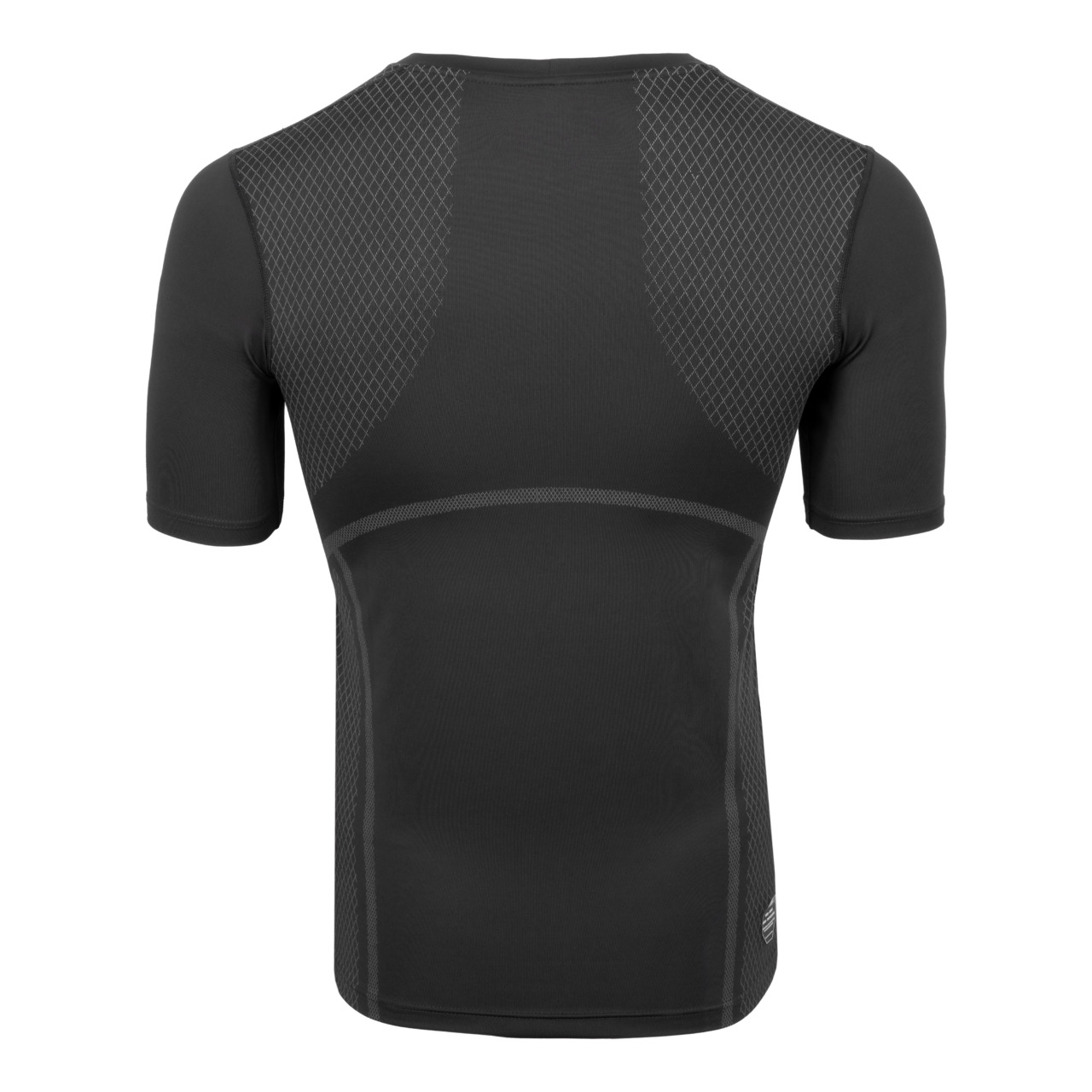 FFX Performance Compression Rashguard Suplex by FEFLOGX Sportswear, super komfortabel & mega Top stylisches Design, High-Performance Sportshirt, Rashguard, Gym Shirt, MMA Shirt, Kompressionsshirt, Shirt Kompression, Compression Shirt, Funktionsshirt, stretchiges Fighting Fitness Shirt Farben: schwarz, grau, hintere Ansicht des schwarzen Rashguards. FFX High Performance Compression Rashguard Suplex