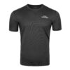 FFX Dry-Fit Stretch Laufshirt Tech Force by FEFLOGX Sportswear, super bequem, leicht & schnelltrocknen, sowie atmungsaktiv, Sportshirt, Sport Shirt, Meshshirt, Gym Shirt, Dry Tech Shirt, Mesh Shirt, Fitness Shirt, Sport T Shirt, Farben: schwarz & weiß, vordere Ansicht des schwarzen Fitness T Shirt. FFX Dry-Tech Mesh Funktionsshirt Superior Fit
