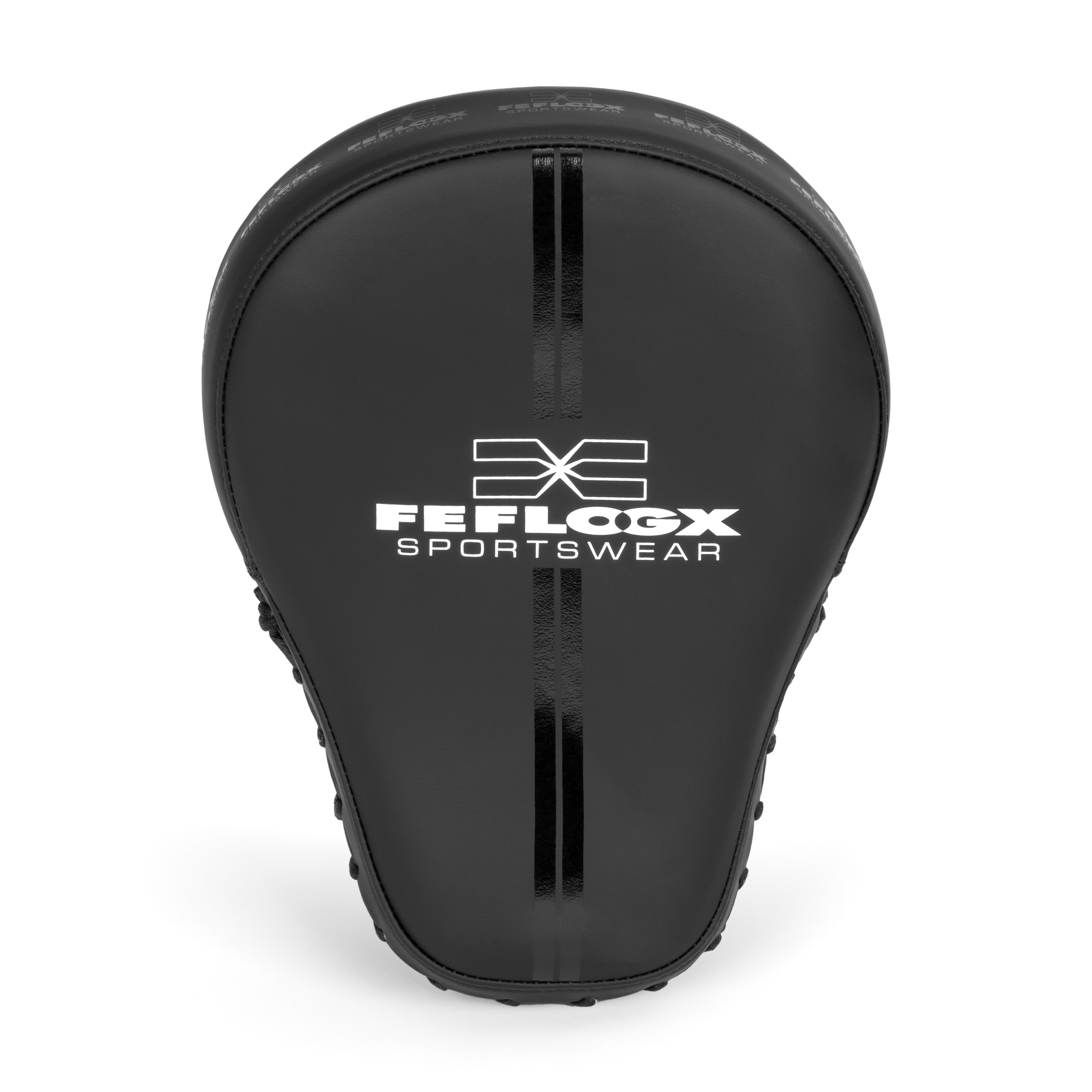 FFX Profi Focus Boxpratzen High Performance Striker by FEFLOGX, Pratzen für Boxen mit Superior Profi-Qualität, Pratzen Boxen, Handpratzen, Boxing Pads für High Performance, Focus Mitts, Handflächen Ansicht der Elite Boxpratzen in schwarz. FFX Profi Focus Boxpratzen Superior Performance