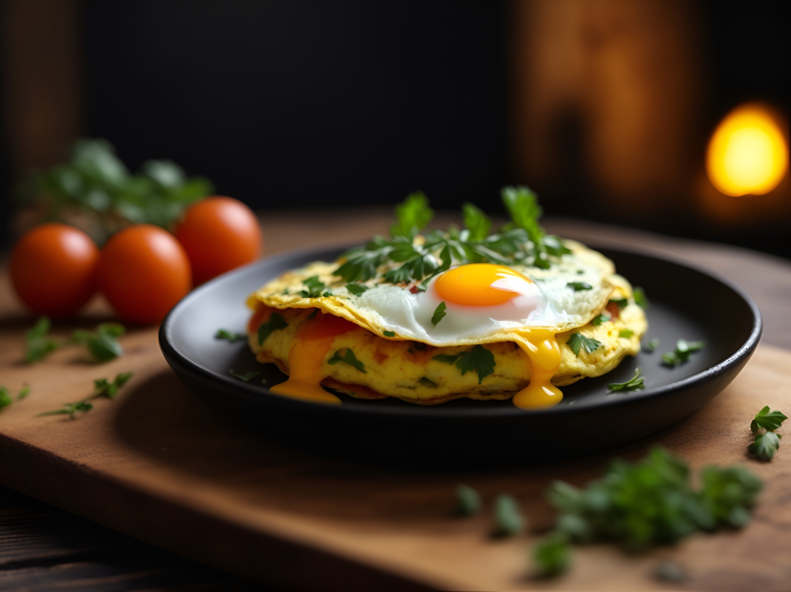 Mega leckere FEFLOGX Fitness- & Protein Gerichte für Sportler, Fighter & gesundheitsbewusste Menschen. Hier ein Spiegelei Omelett mit Kräutern, Rührei, Omlett, Ei, Sunny-Side Up.