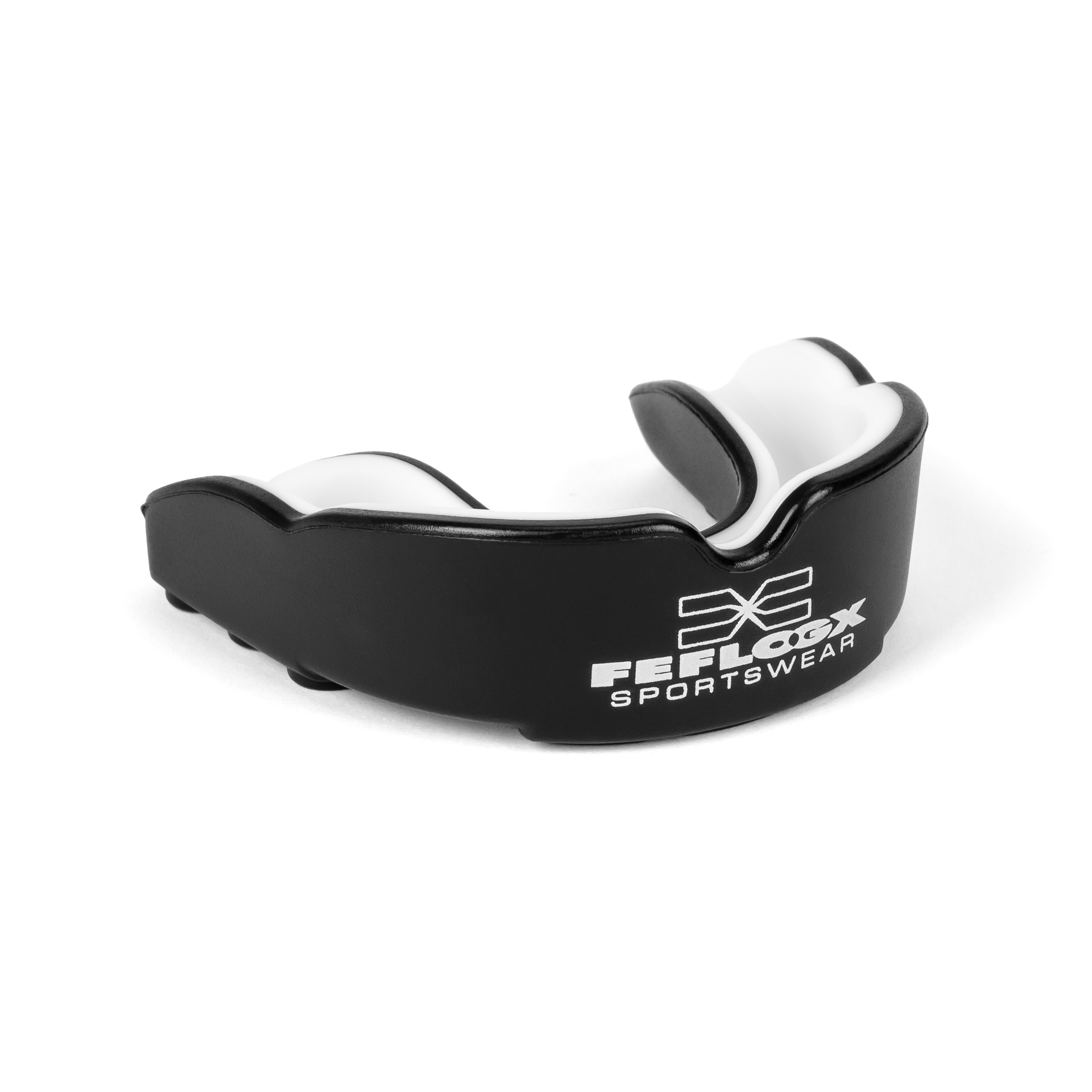 FFX Profi Mundschutz Elite Striker, Box Mundschutz Boxen, Kampfsport Zahnschutz, Mundschutz MMA Zahnschutz, mit FFX Logo, top Atemkanäle, super Dämpfung, optimale Stoßverteilung für maximalen Schutz, rechte Ansicht. FFX Profi Mundschutz Elite Striker