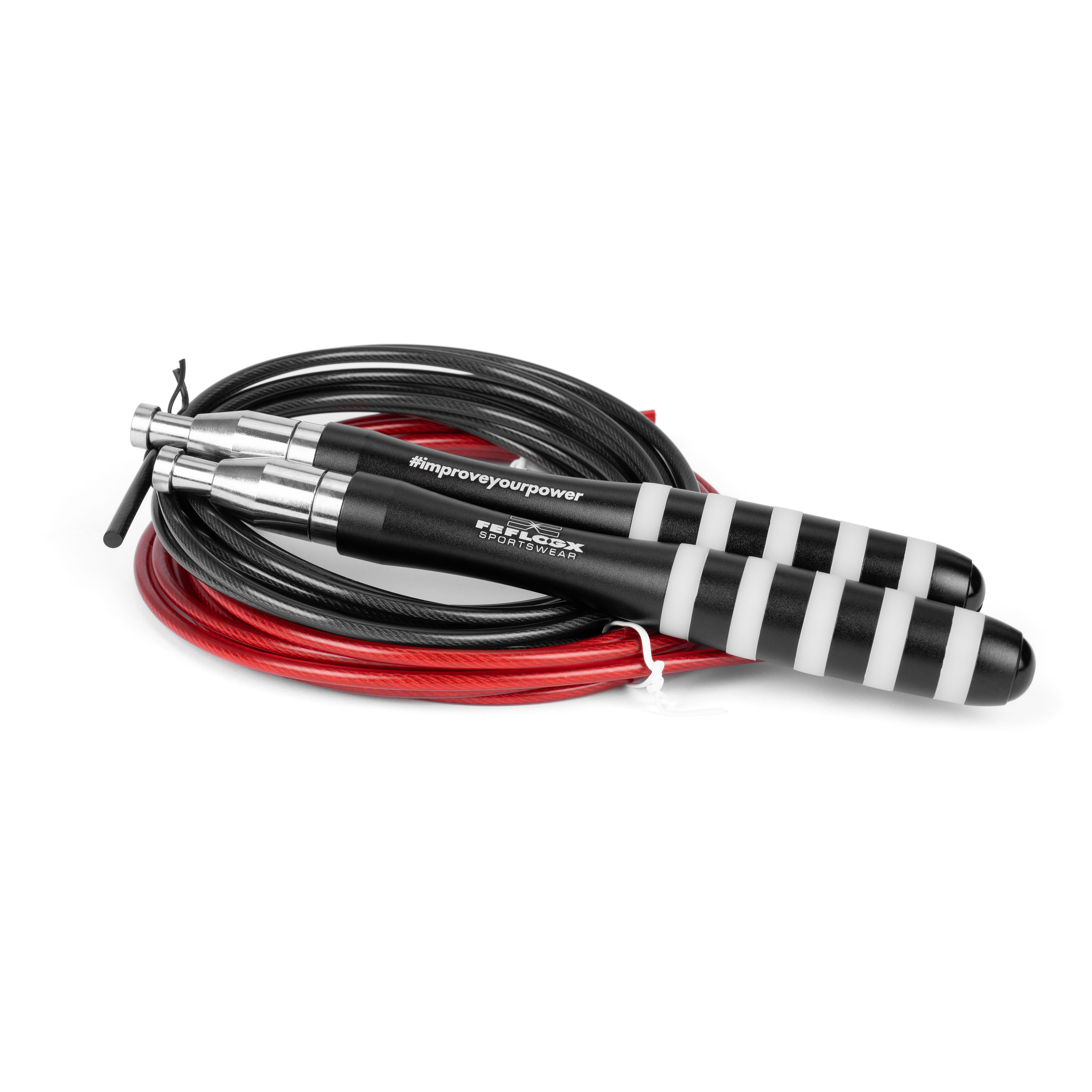 FFX Superior Springseil Pro Performance by FEFLOGX, mit 1 SEIL GRATIS. 3m Länge & Größenverstellbar. Hochwertigstes & professionelles Rope Skipping Seil. Seilspringen auf höchstem Niveau für eine exzellente Performance, Springseile, Sport Springseil Fitness, Springseil, Erwachsene & Kinder, Box-Springseil, MMA, Kampfsport, Kickboxen, Yoga & in jeder anderen Sportart optimal einsetzbar. Skipping Rope by FFX mit Kugellager & Dreh-Verschluss zum einfachen Einstellen der Länge, Komplett Ansicht des Jumprope. FFX Superior Springseil Pro Performance