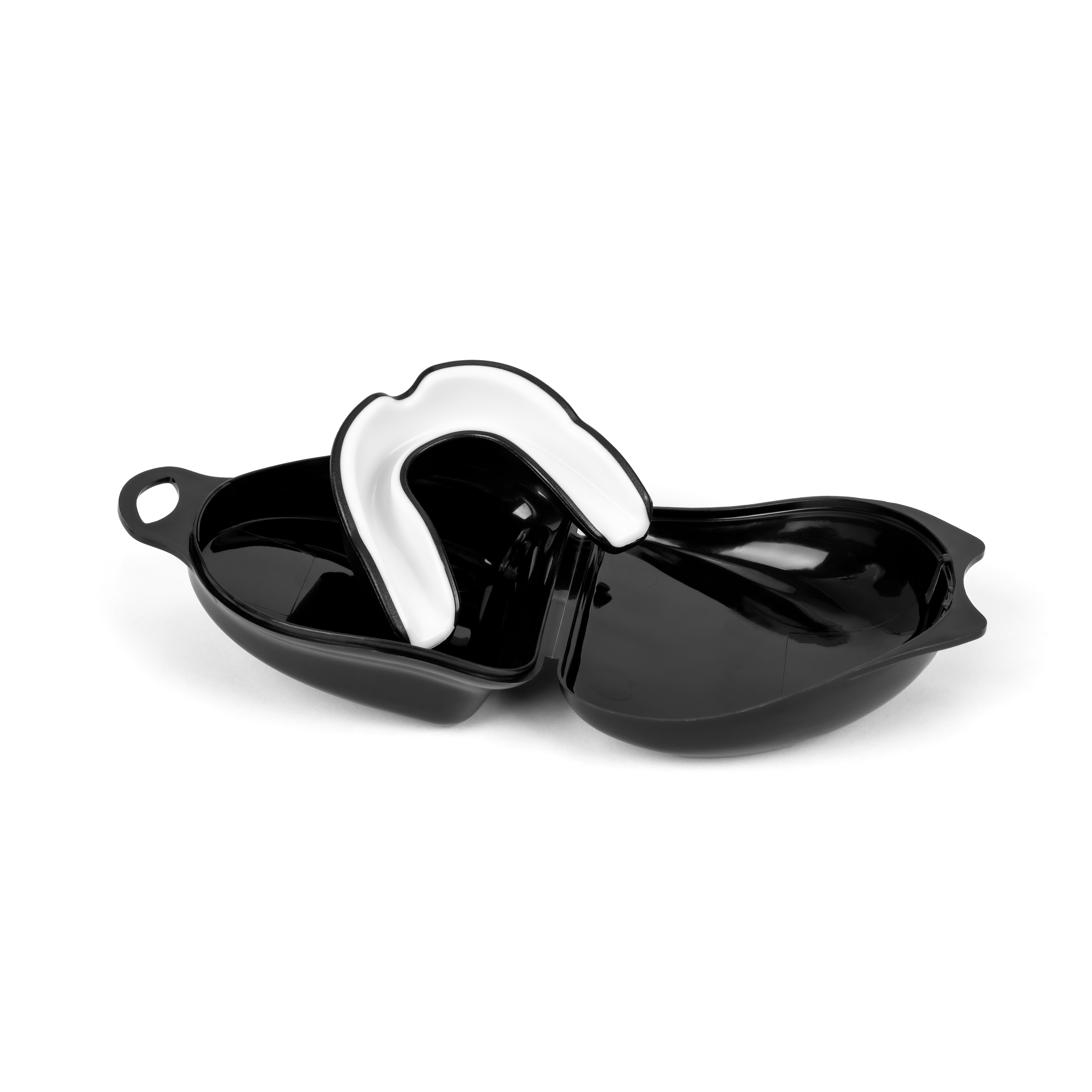FFX Profi Mundschutz Elite Striker, Box Mundschutz Boxen, Kampfsport Zahnschutz, Mundschutz MMA Zahnschutz, mit FFX Logo, top Atemkanäle, super Dämpfung, optimale Stoßverteilung für maximalen Schutz, oben innere Ansicht mit Hygiene-Box. FFX Profi Mundschutz Elite Striker